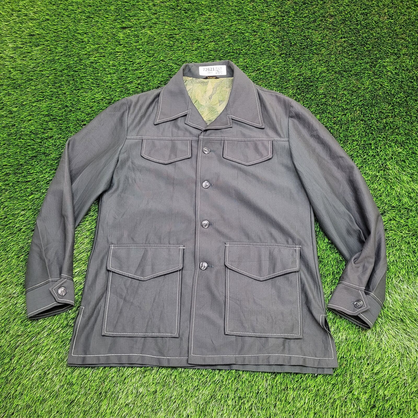 Vintage VTG Safari Style Chore Coat Jacket S/M Dagger Collar Scovill Size US M / EU 48-50 / 2 - 1 Thumbnail
