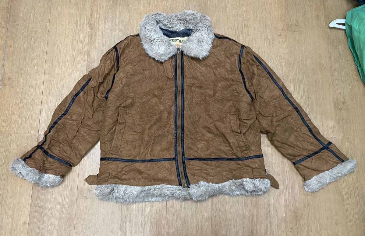 image of Mink Fur Coat x Vintage Best Offervintage Merry Garden M-Special Leather Jacket in Brown (Size Larg