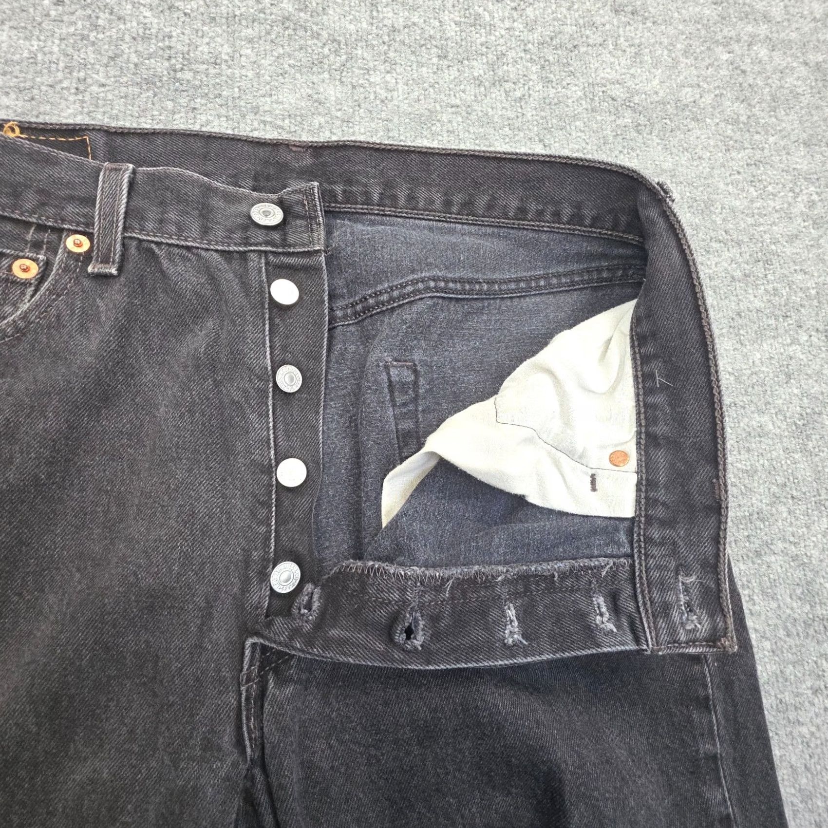 Levi's VINTAGE Levi's 501 Jeans Men's 34 x 30 Black Made USA 31x29 Regular Denim 5-Pocket USA 90s Size US 31 - 5 Thumbnail