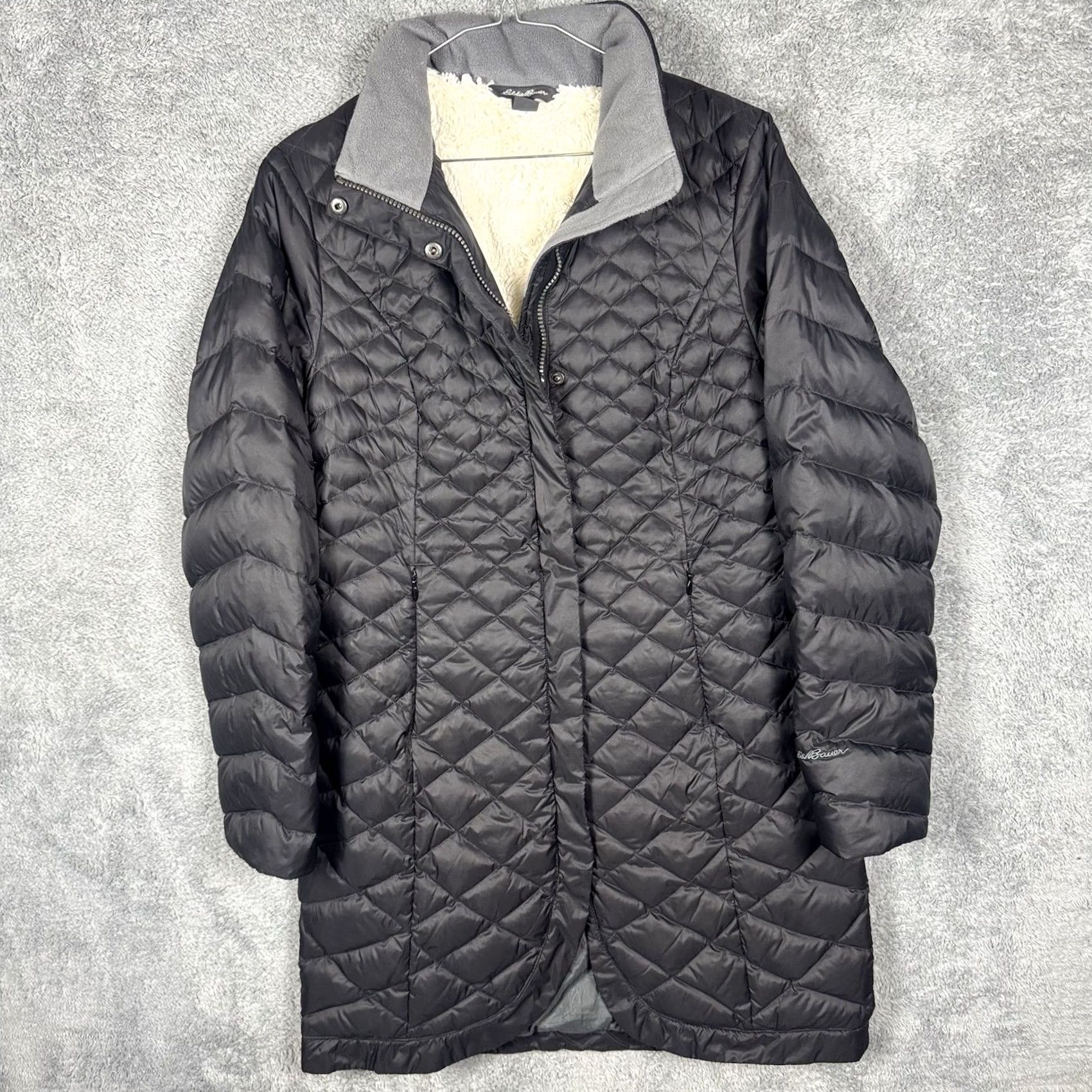 Eddie Bauer Eddie Bauer Down Jacket Womens S Long Quilted Puffer Coat Full Zip Faux Fur Black Modest Size S Womens Size S / US 4 / IT 40 - 2 Thumbnail