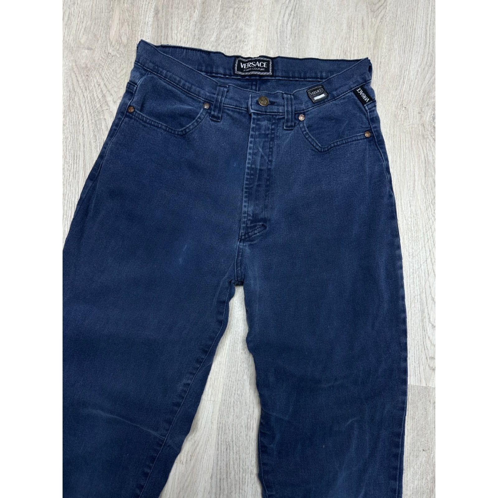 Versace Jeans Couture Versace Jeans Couture 90s Vintage Distressed Denim Pants Size 31 Men Jeans Blue 31 32 Inseam 105 cm 77 cm Size US 31 - 6 Thumbnail