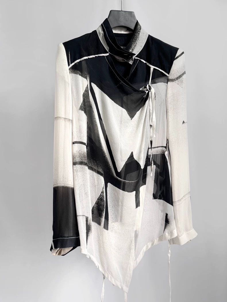 Ann Demeulemeester Ann demeulemeester 2011ss Ink Silk Jacket Size XS / US 0-2 / IT 36-38 - 5 Thumbnail