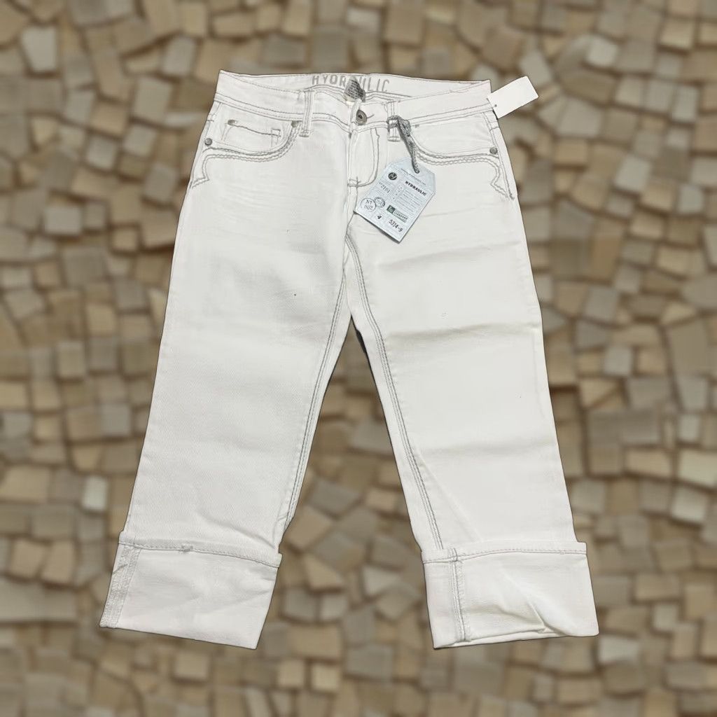 Vintage HYDRAULIC Jeans, Women's Junior Size 7/8 Cropped White NWT Size 28" / US 6 / IT 42 - 1 Thumbnail