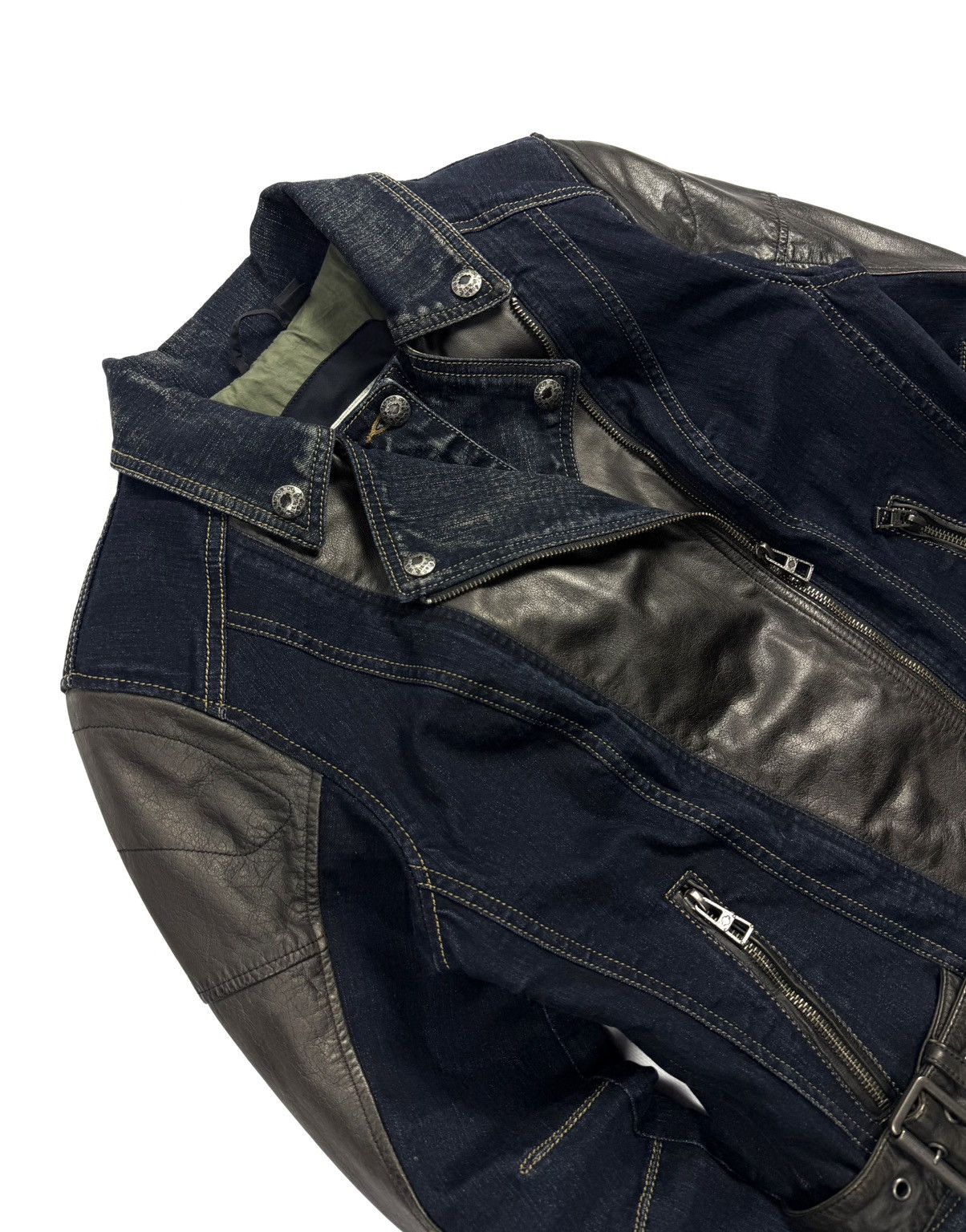 Harley Davidson Harley Davidson Vintage Buffalo Leather Denim Biker Jacket Size M / US 6-8 / IT 42-44 - 10 Thumbnail