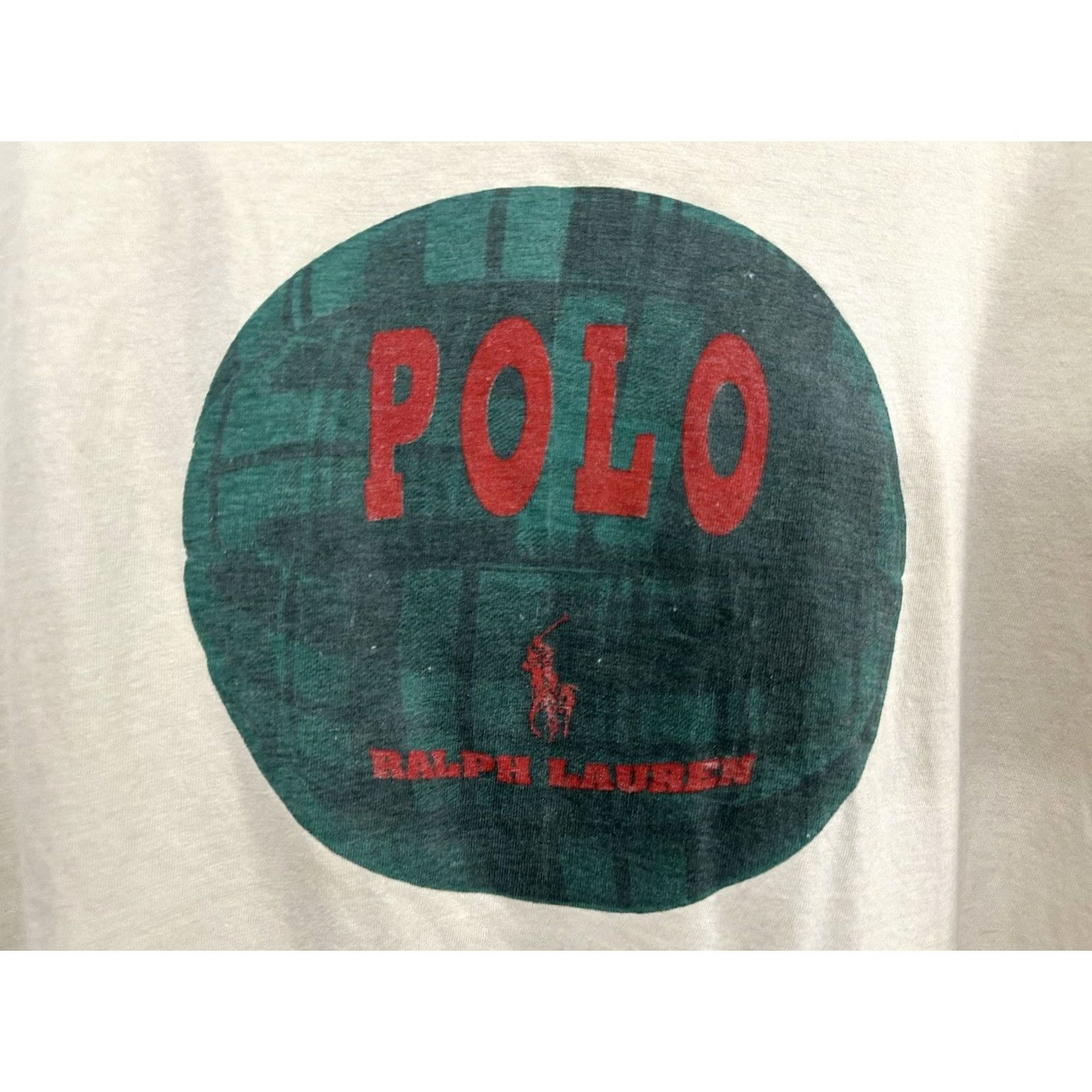 Polo Ralph Lauren VTG 90s Polo Ralph Lauren Ball Pony Single Stitch T-Shirt Size XL Shirt Mens Cream Polo Ralph Lauren Ball Pony Shirt XL Mens Size US XL / EU 56 / 4 - 3 Thumbnail