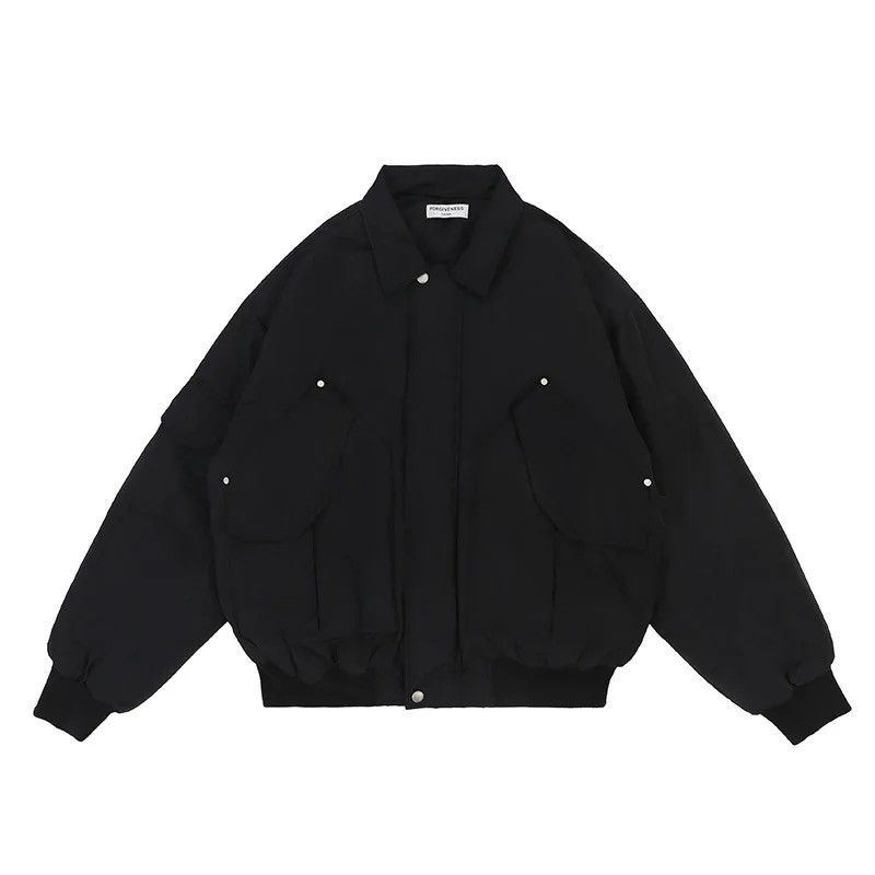 image of Vintage Layered Pockets Bomber in Black, Men's (Size Medium)
