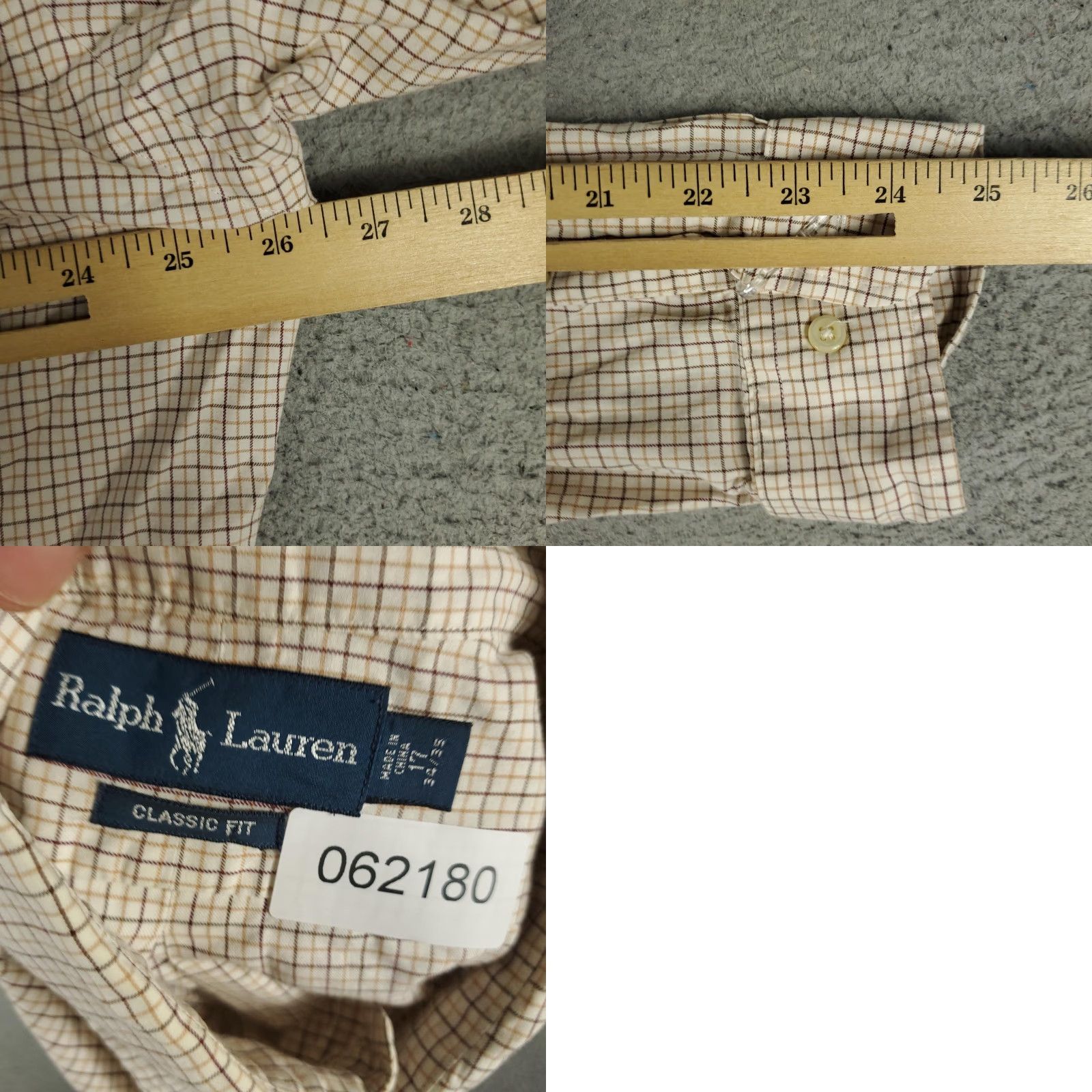 Ralph Lauren Ralph Lauren Shirt Mens Large Beige Plaid Classic Fit Long Sleeve Button-Up Polo Size US L / EU 52-54 / 3 - 8 Thumbnail