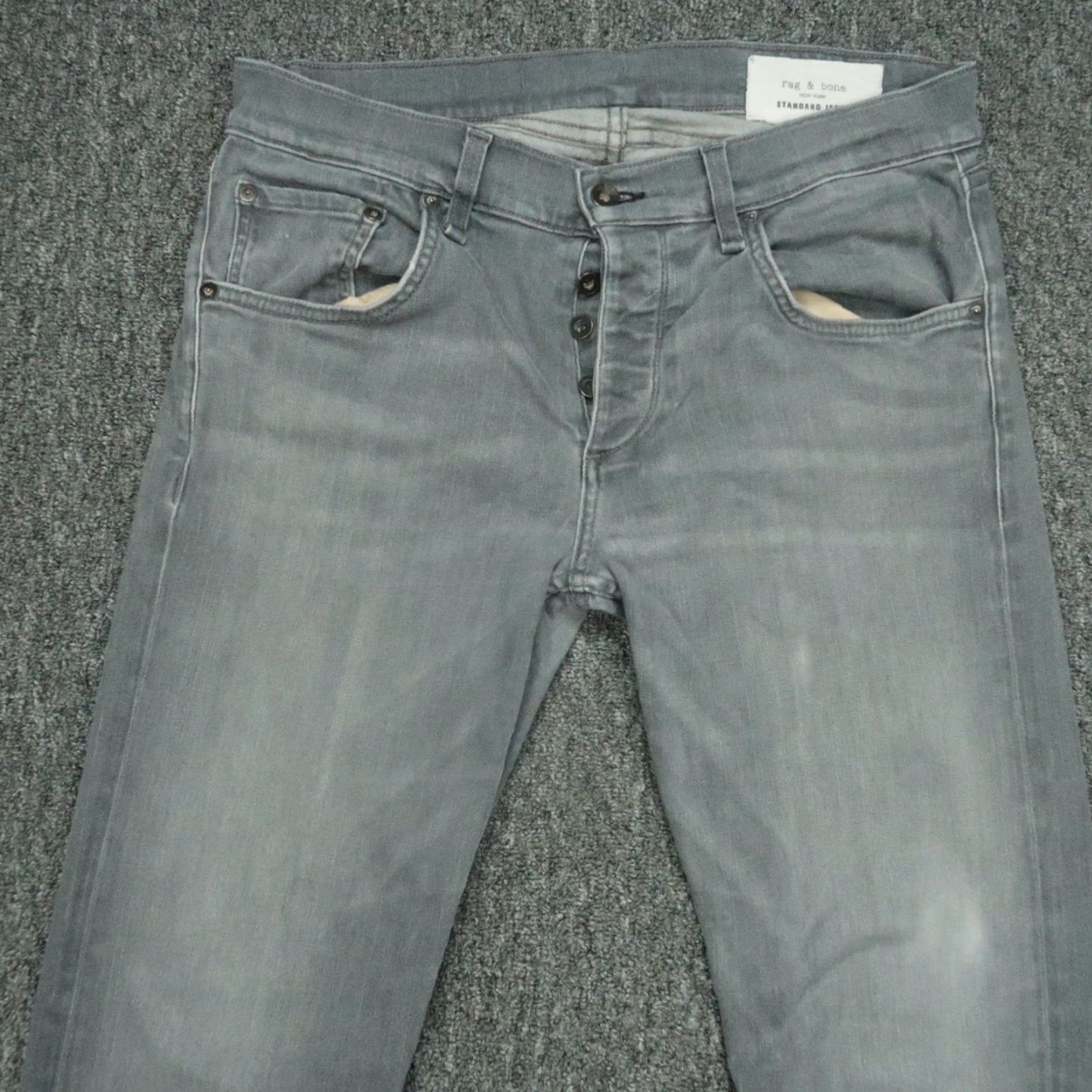 Rag & Bone VINTAGE rag & bone Jeans Men 33x35 Slim 5-Pocket Denim Gray Cotton Skinny 90s Mens Size US 33 - 2 Thumbnail
