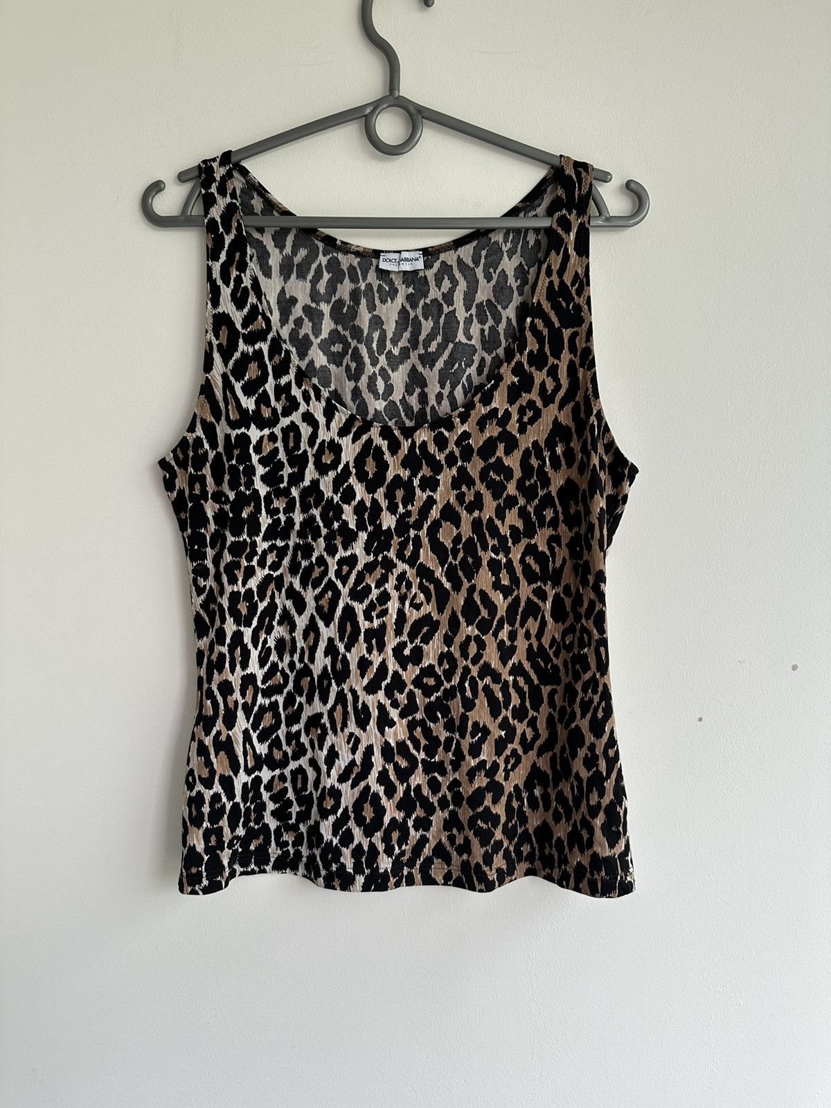 Dolce & Gabbana 00s Dolce & Gabbana Leopard Print Stretch Tank Top Size M/L Size M / US 6-8 / IT 42-44 - 1 Thumbnail