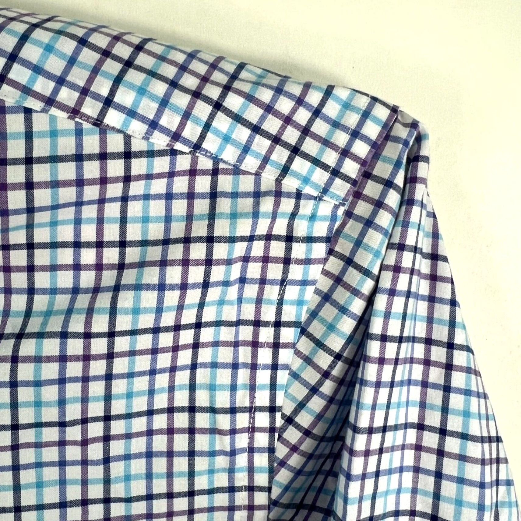 Ralph Lauren Ralph Lauren Button-Up Shirt Mens 15.5 / 33 Blue Check Non-Iron Classic Fit Dress Shirt Size US M / EU 48-50 / 2 - 2 Thumbnail