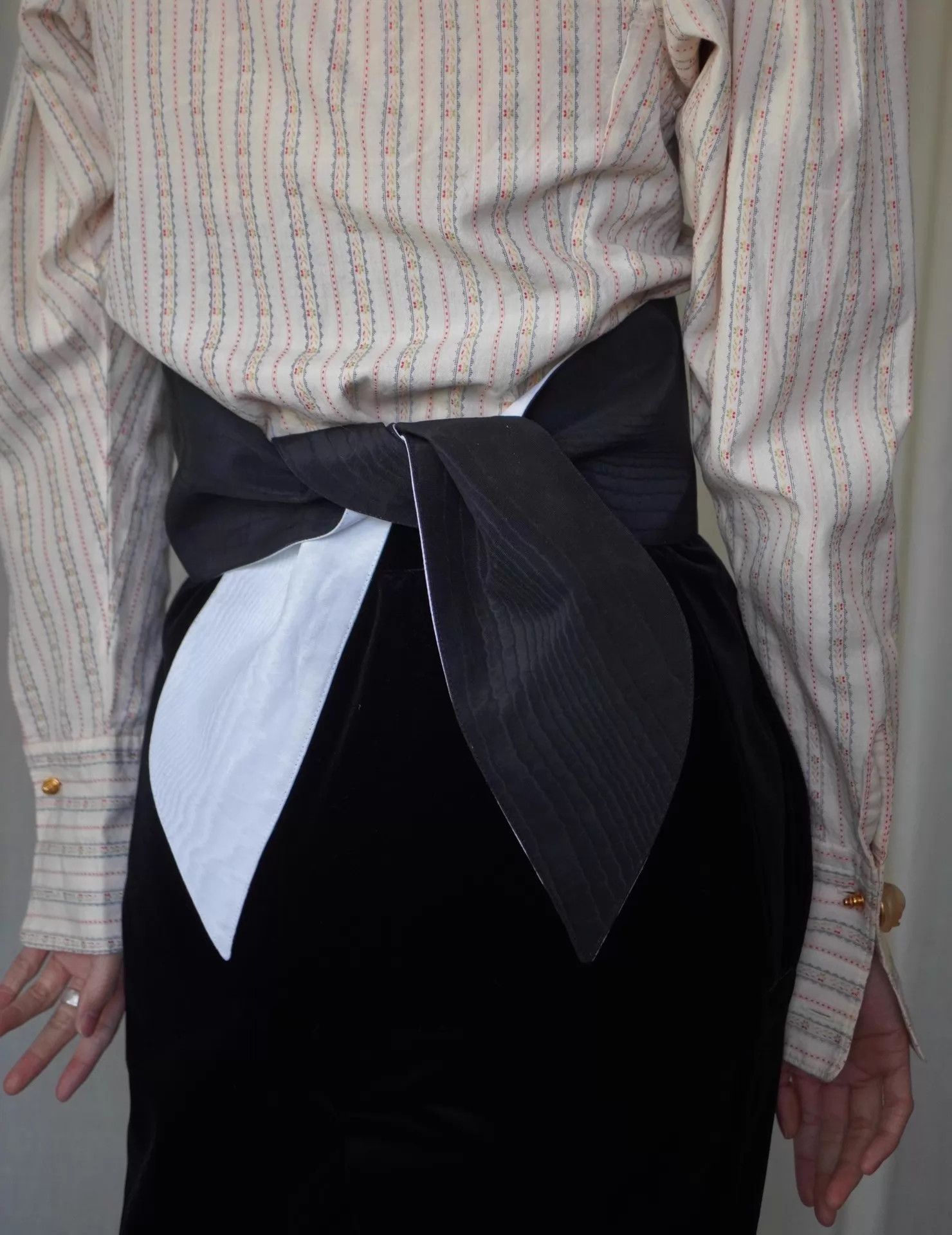 Yves Saint Laurent Yves Saint Laurent 1979 Rive Gauche Black & White Waist Sash Size ONE SIZE - 4 Thumbnail