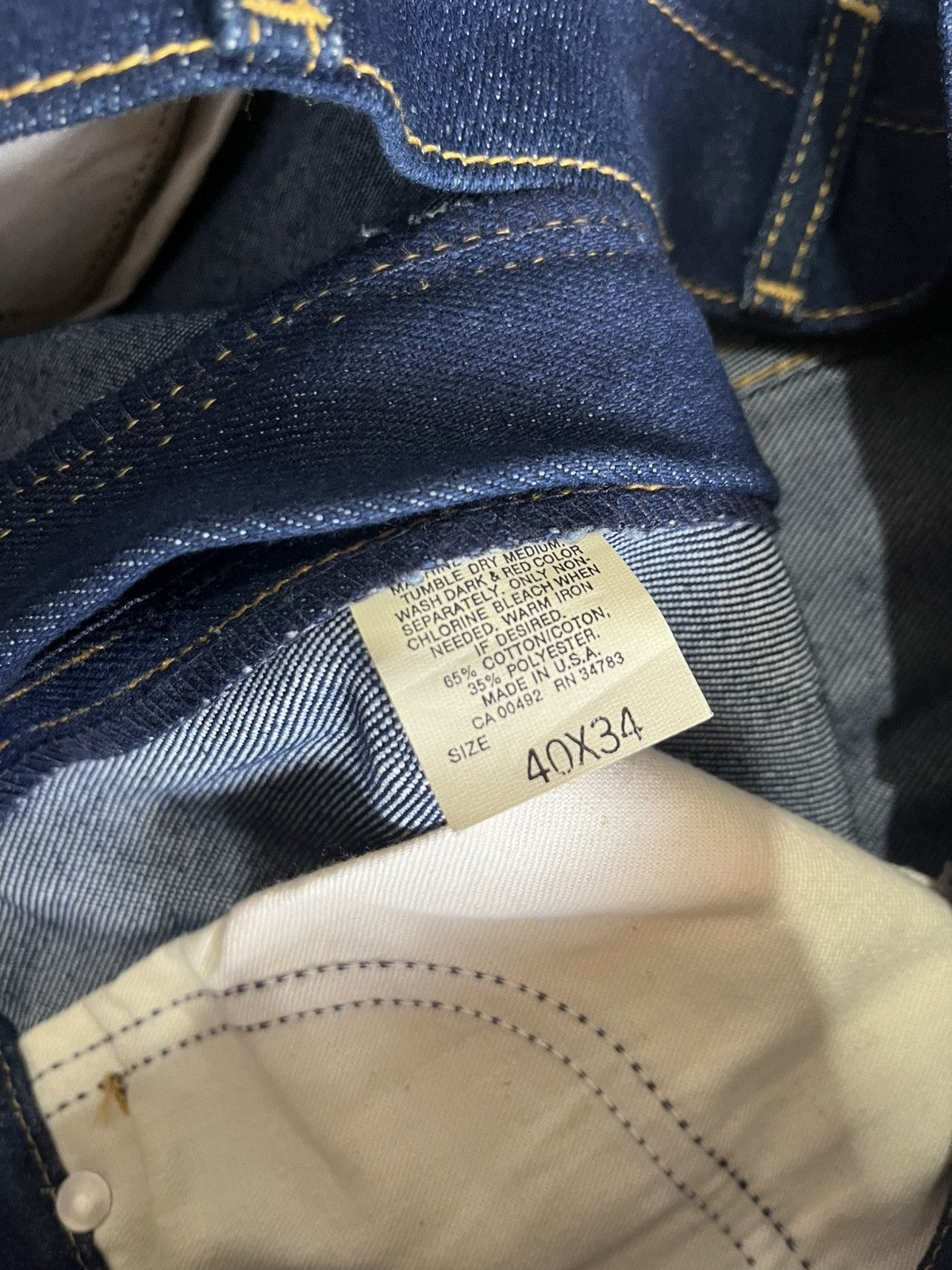 Lee 80’s UNION MADE LEE RAW DENIM 40x34 Size US 40 / EU 56 - 3 Thumbnail