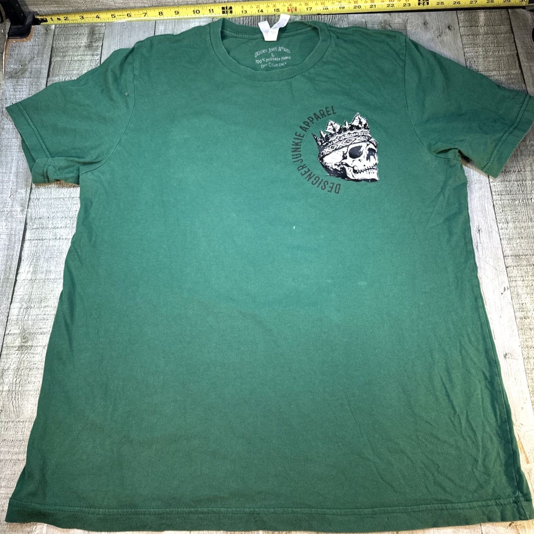 Vintage Designer Junkie Unisex T-Shirt Green Size Large Skull Angel Graphic Tee Cotton Bella + Canvas Casual Shirt Mens L Green Skull Angel Graphic Tee Size US L / EU 52-54 / 3 - 3 Thumbnail