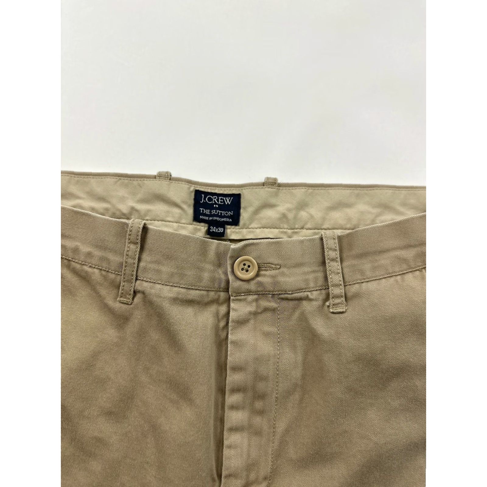 J.Crew J.CREW Pants Mens Regular 34x30 Khaki Chino Sutton J.Crew Khaki Beige Pockets 90s American Style Mens Size US 30 / EU 46 - 3 Thumbnail