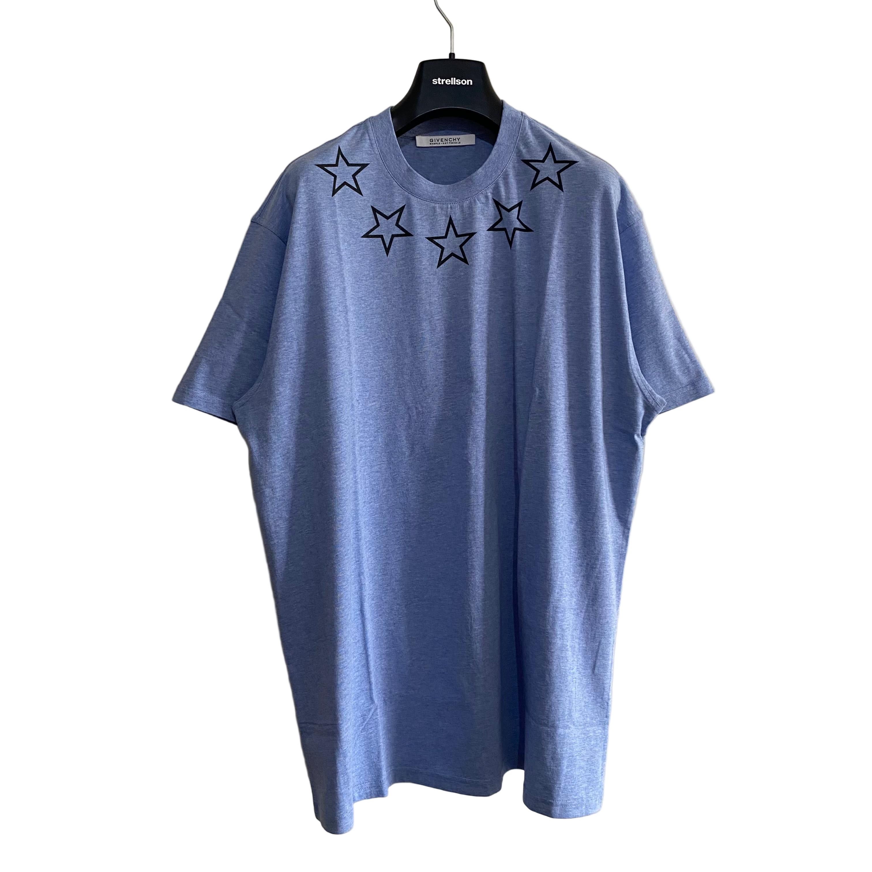 Givenchy Powder Blue Outline Stars Oversized T-Shirt Size US M / EU 48-50 / 2 - 1 Thumbnail