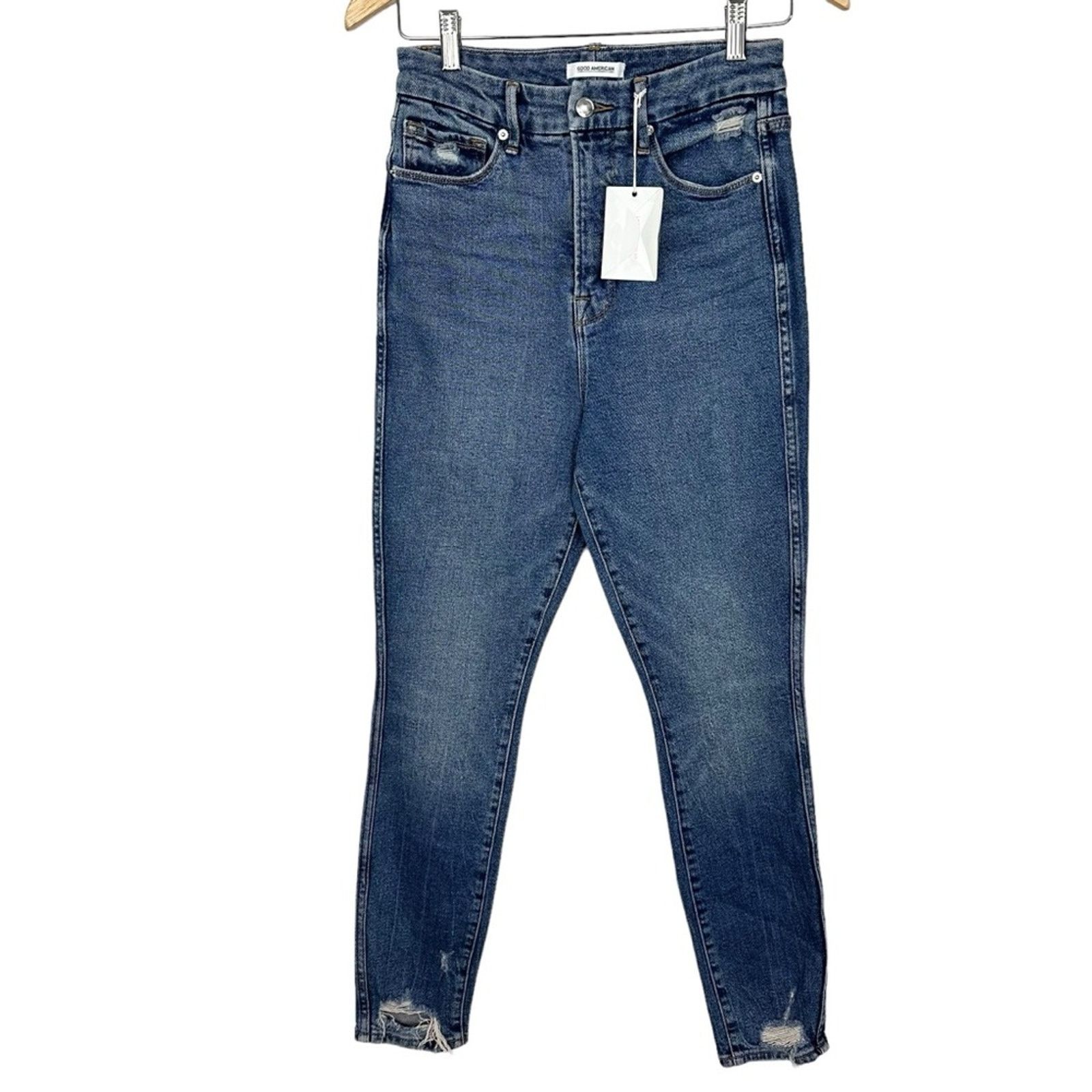 Good American NWT Good American Good Curve High Rise Skinny Jeans 6/28 Size 28" / US 6 / IT 42 - 1 Thumbnail