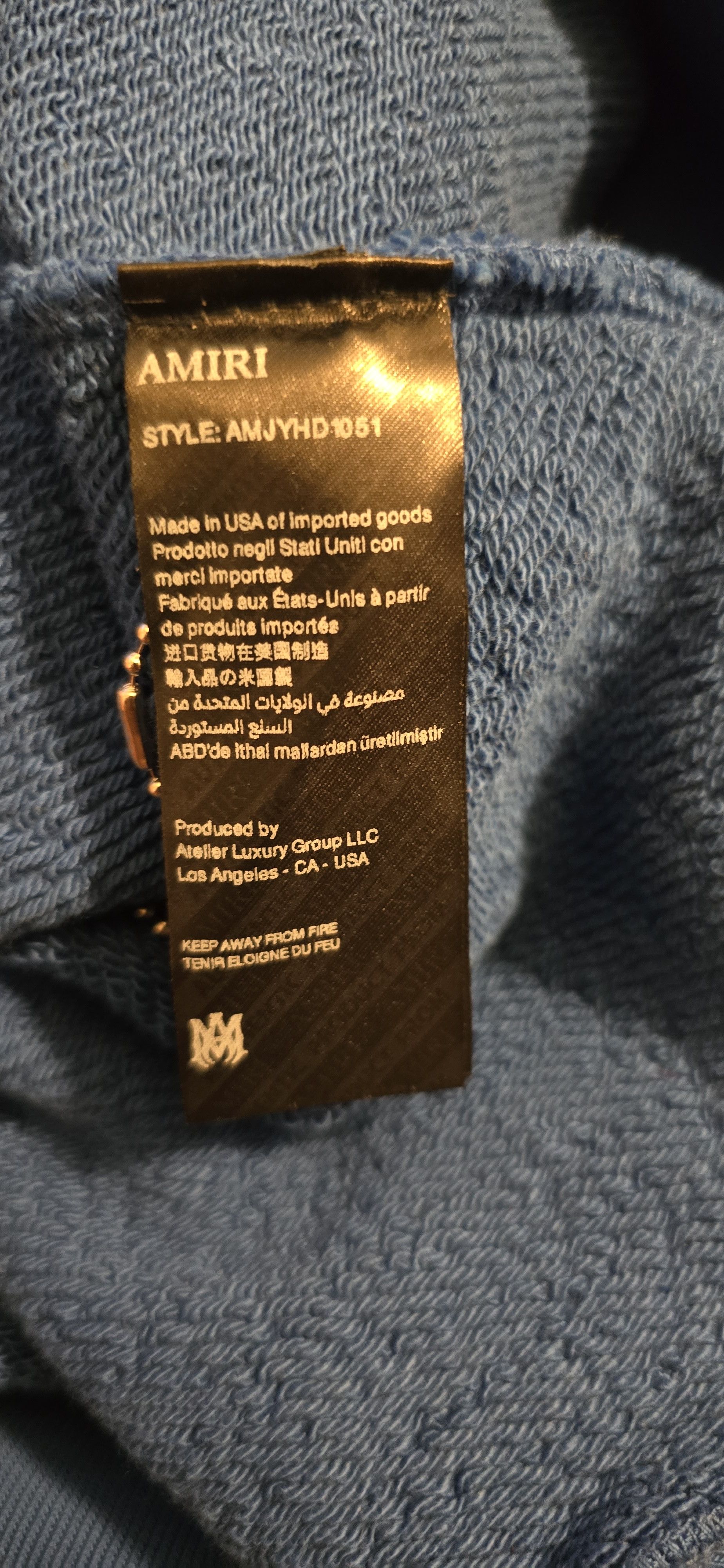 Amiri AMIRI BONES STACKED HOODIE BLUE SZ L Size US L / EU 52-54 / 3 - 13 Thumbnail