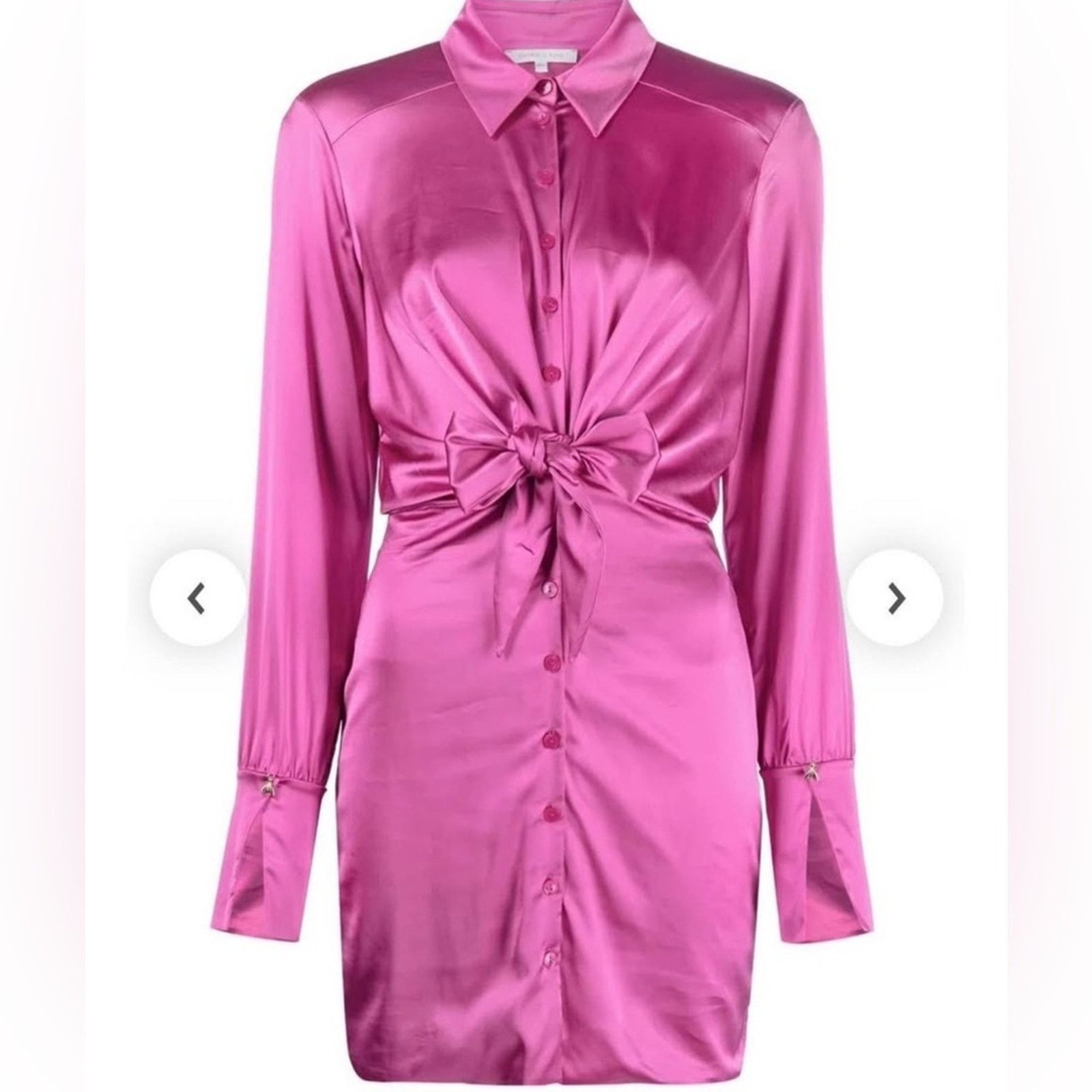 Other Elegant Fuchsia Satin Tie-Front Dress size XS Size XS / US 0-2 / IT 36-38 - 3 Thumbnail