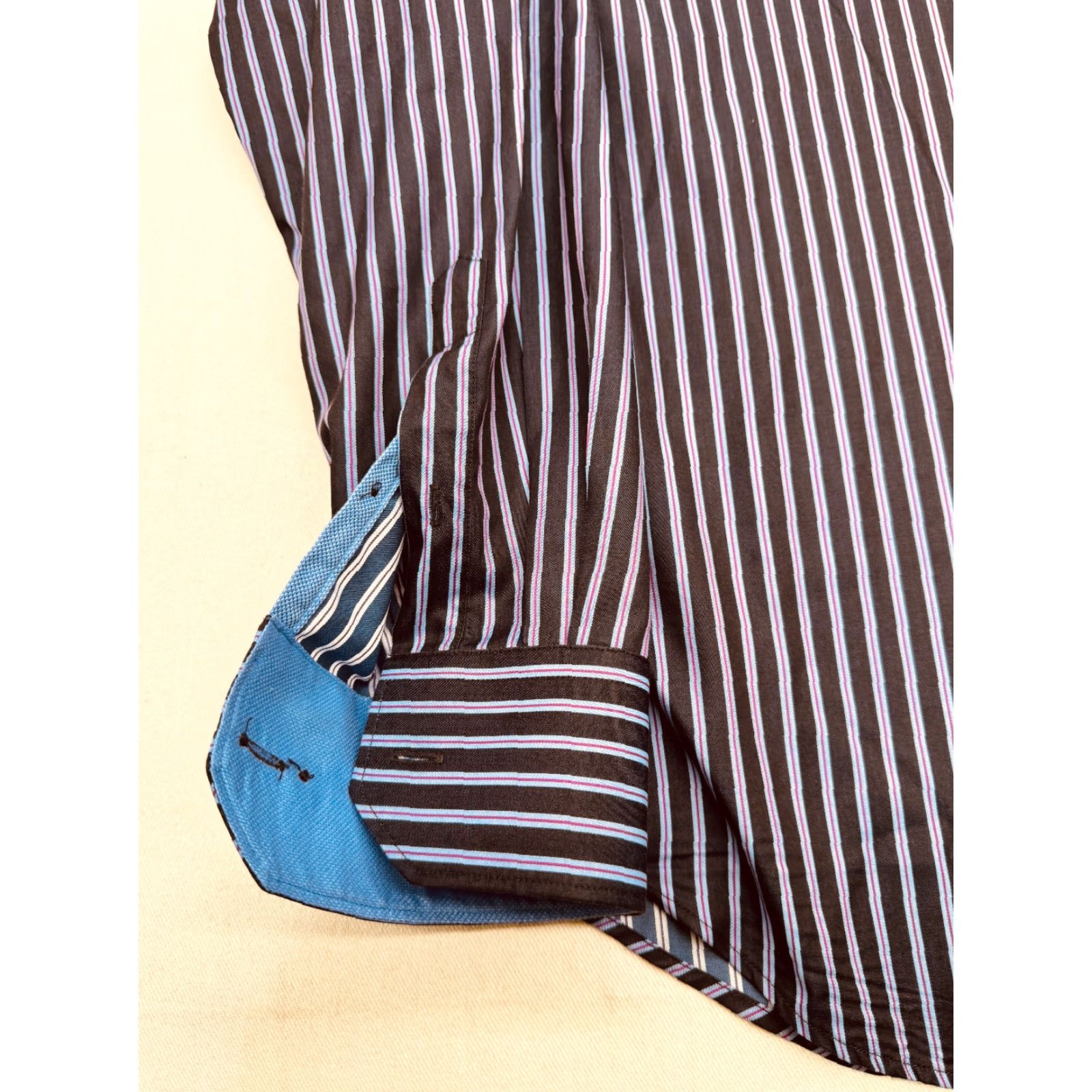 BUGATCHI Bugatchi Uomo Shirt Long Sleeve Mens XL 100% Cotton Striped Dress Button-Down Casual Classic Colorful Size US XL / EU 56 / 4 - 4 Thumbnail