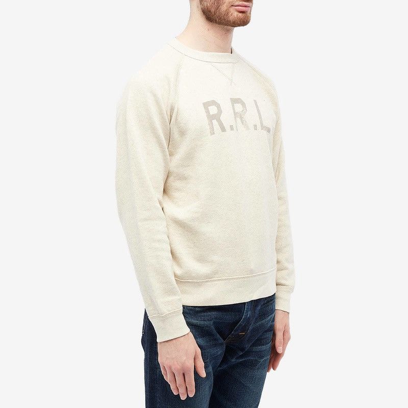 RRL Ralph Lauren RRL Logo Cotton Fleece Oatmeal Heather Size US S / EU 44-46 / 1 - 3 Thumbnail