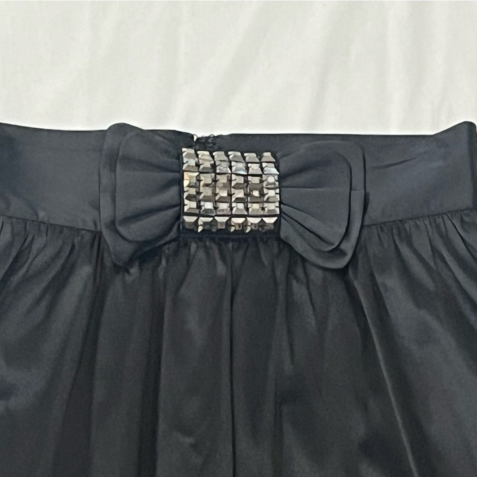 Fiorucci Fiorucci Black Satin Skirt With Studded Bow Size 27" / US 4 / IT 40 - 2 Thumbnail