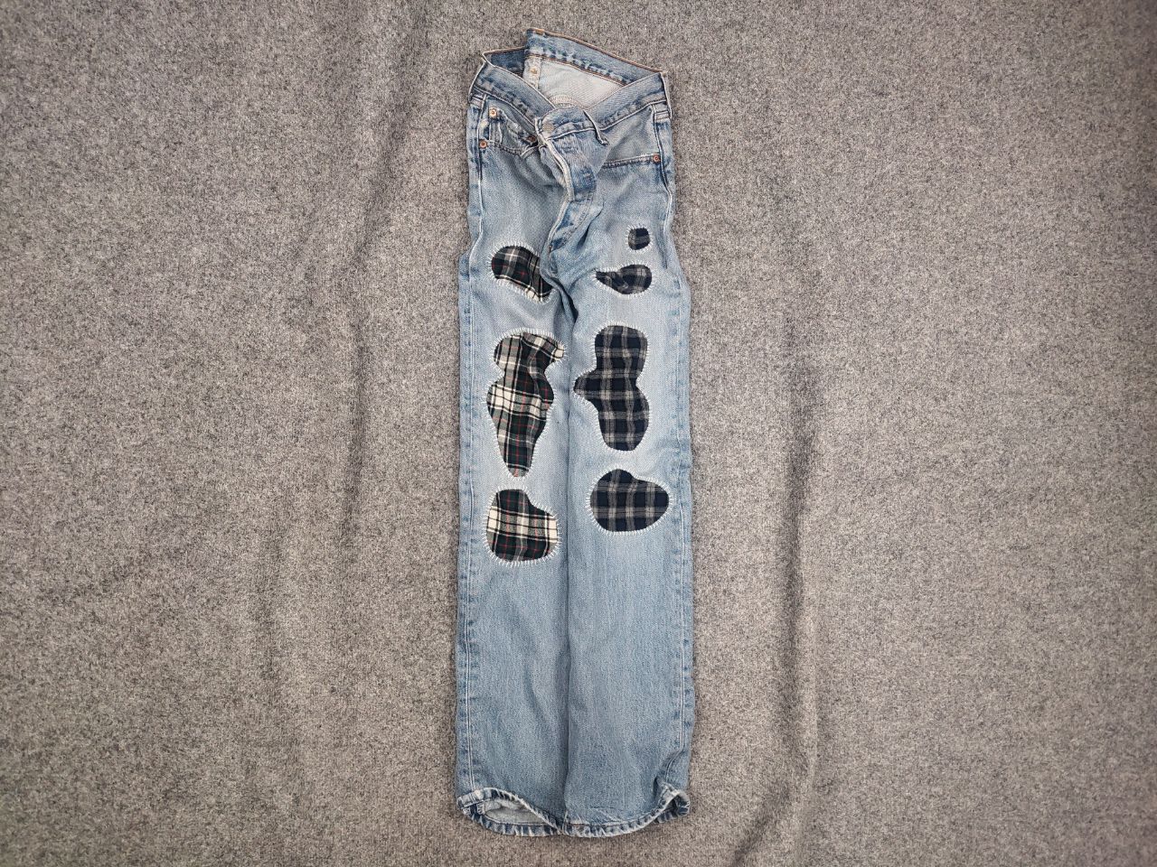 Levi's Rare Vintage 90's levis 501 x Sashiko Patchwork Denim Jeans Size US 36 / EU 52 - 1 Thumbnail