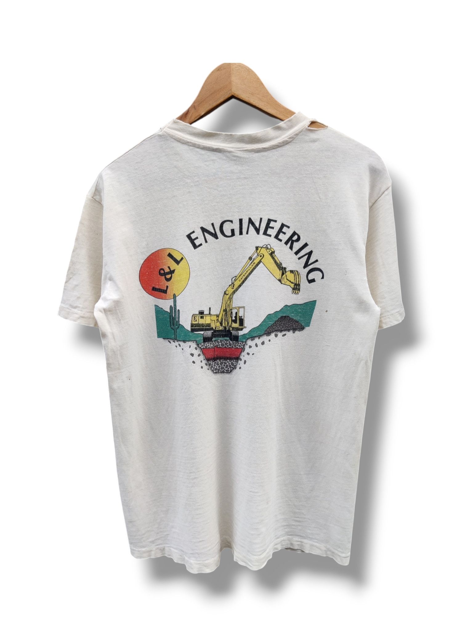 Caterpillar Vintage Distressed L&L Engineering Caterpillar Shirt Size US S / EU 44-46 / 1 - 1 Thumbnail