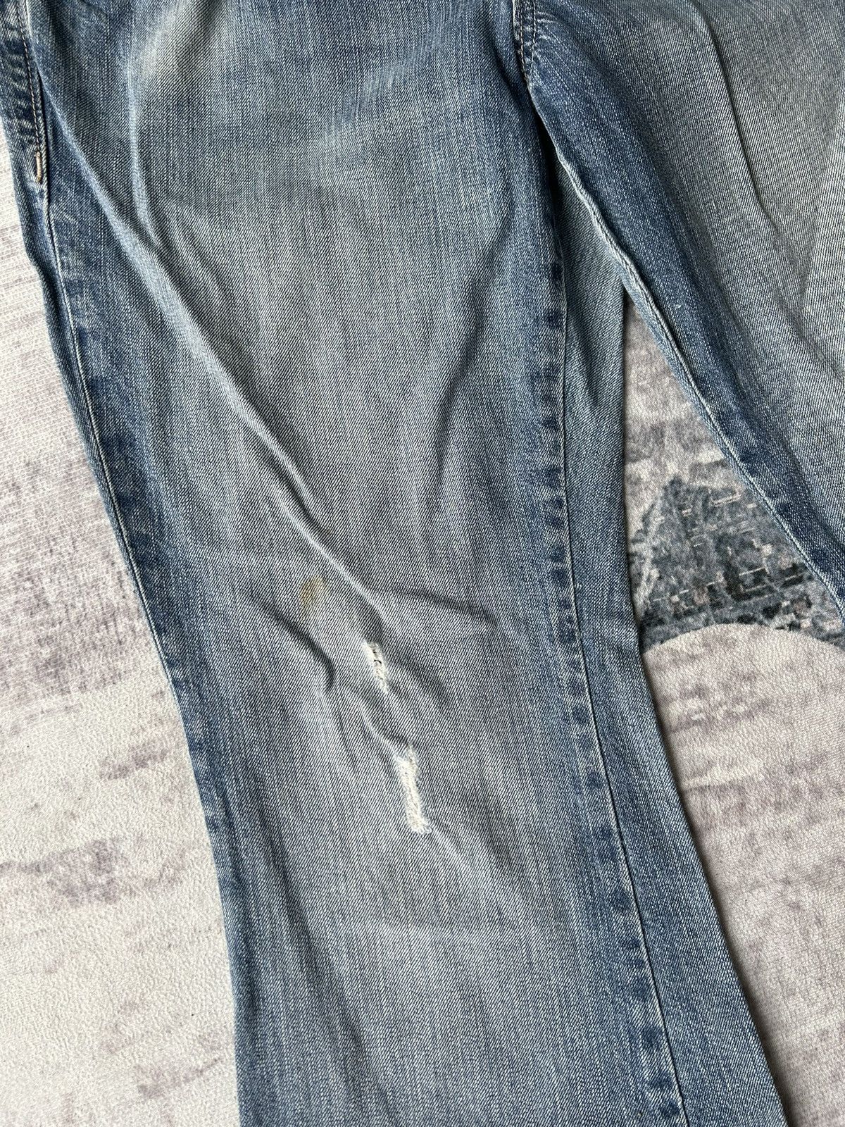 Japanese Brand The Diva Distressed Flared Jeans Size 34" / US 12 / IT 48 - 5 Thumbnail