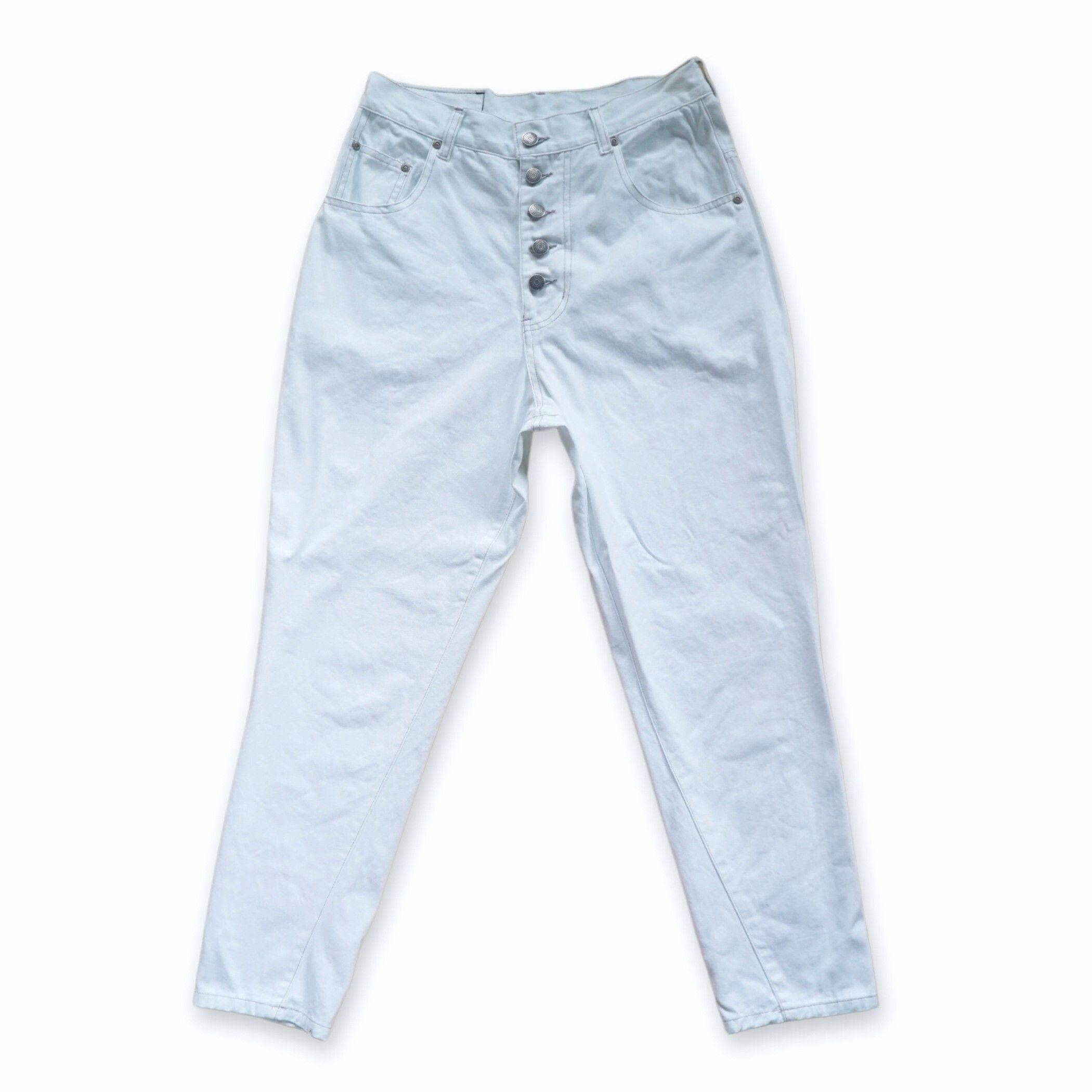 Japanese Brand AND IT_ High Waist Button-fly White Soft Denim Size 26" / US 2 / IT 38 - 1 Thumbnail