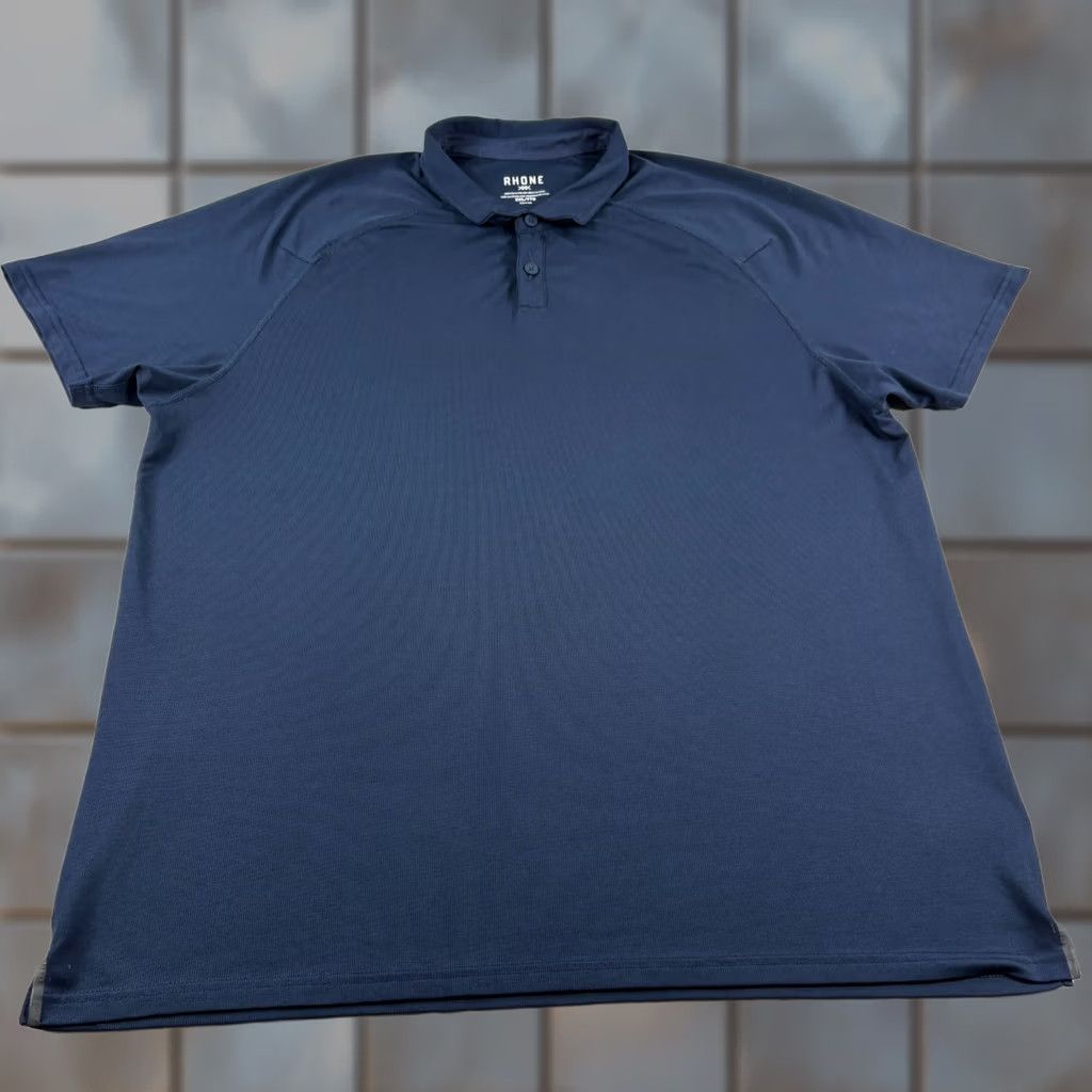 Rhone Rhone Shirt Mens 2XL Blue Delta Pique Polo Short Sleeve Golf Performance Shirt Size US XXL / EU 58 / 5 - 1 Thumbnail