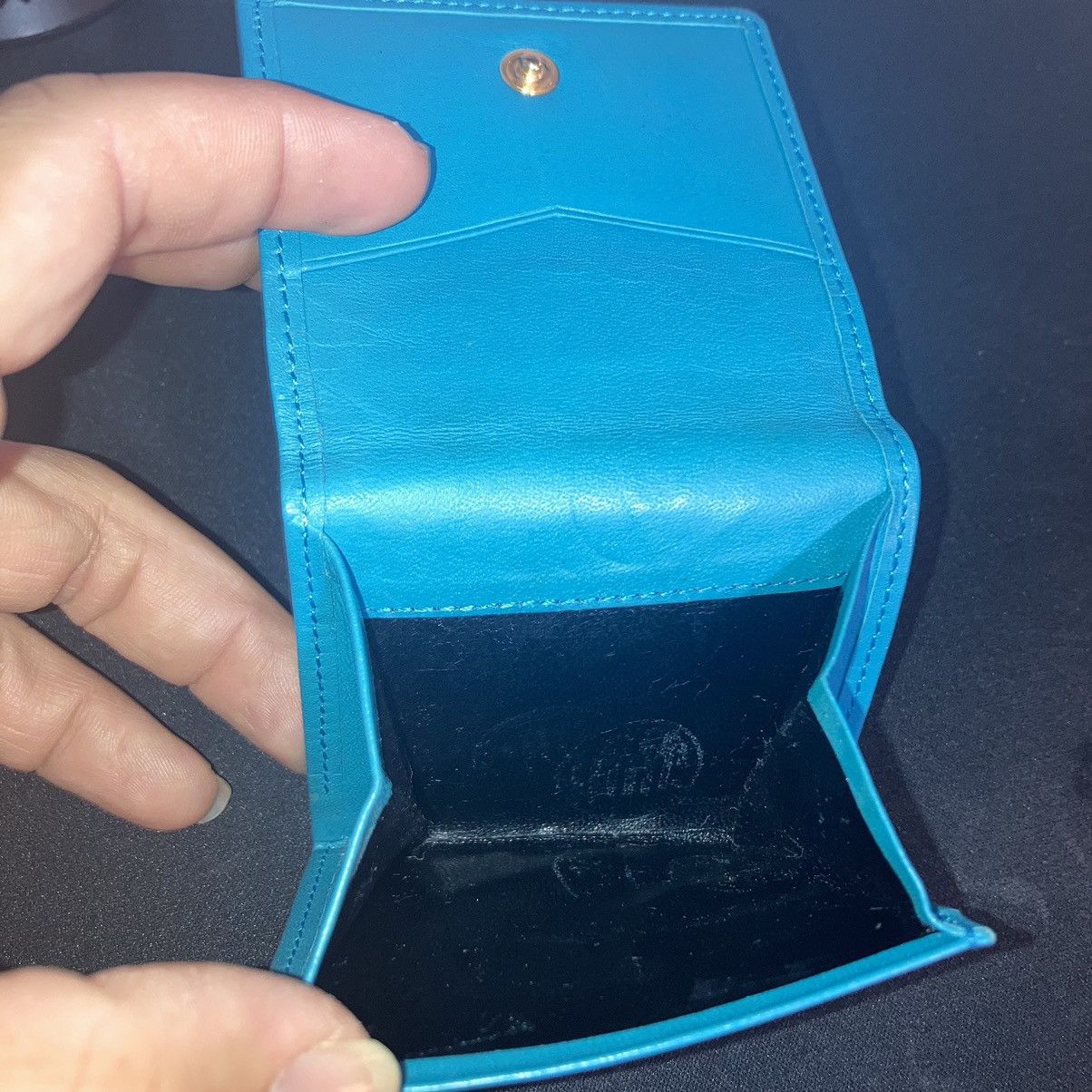 Yves Saint Laurent YSL Teal Leather Coin Pouch Size ONE SIZE - 4 Thumbnail