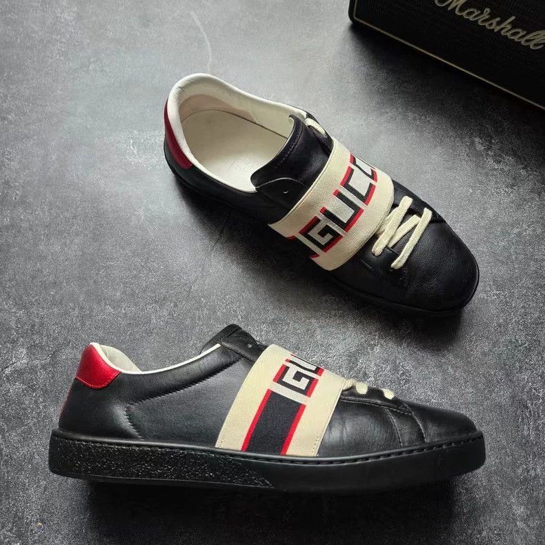 Gucci GUCCI Ace Black Strap Sneakers Size 8-2506 Size US 8 / EU 41 - 3 Thumbnail