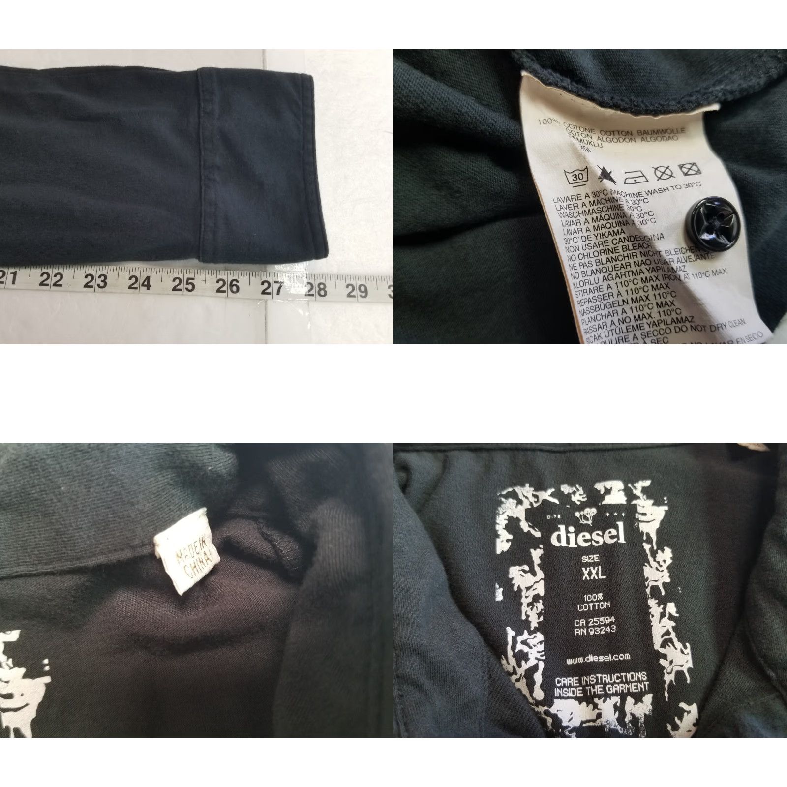 Vintage Diesel Long Sleeve T-Shirt Mens 2XL Black Collared Button Diésel Power Gear Size US XXL / EU 58 / 5 - 8 Thumbnail
