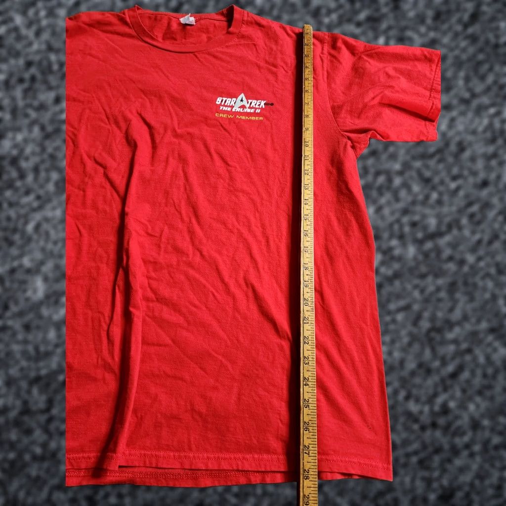 Port & Company Mens 2XL RARE Star Trek The Cruise 2018 Crew Member T Shirt Double Sided Red Cotton Port & Company Size US XXL / EU 58 / 5 - 1 Thumbnail