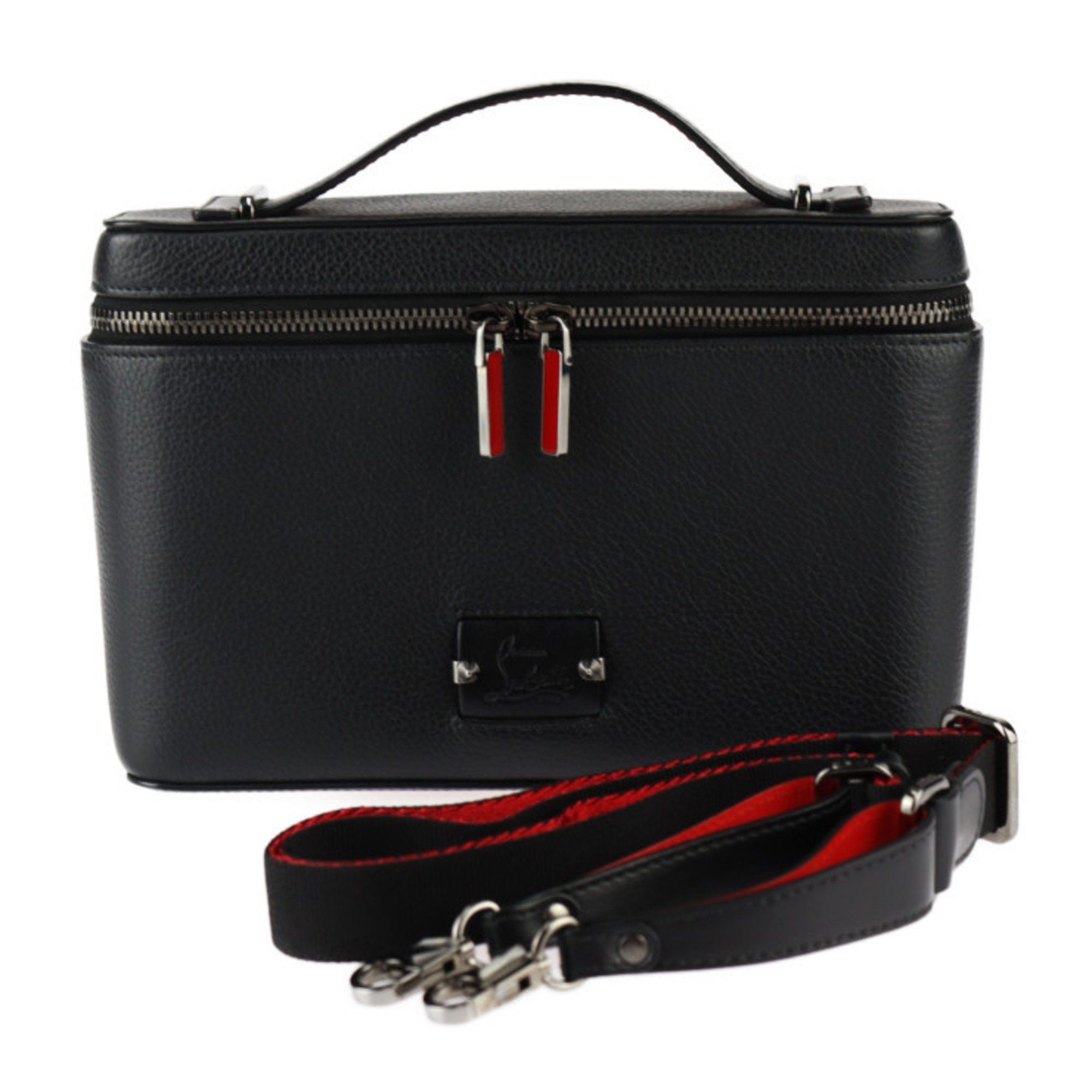 image of Christian Louboutin Kypipouch Handbag 3185198 Leather Black Shoulder Bag, Women's