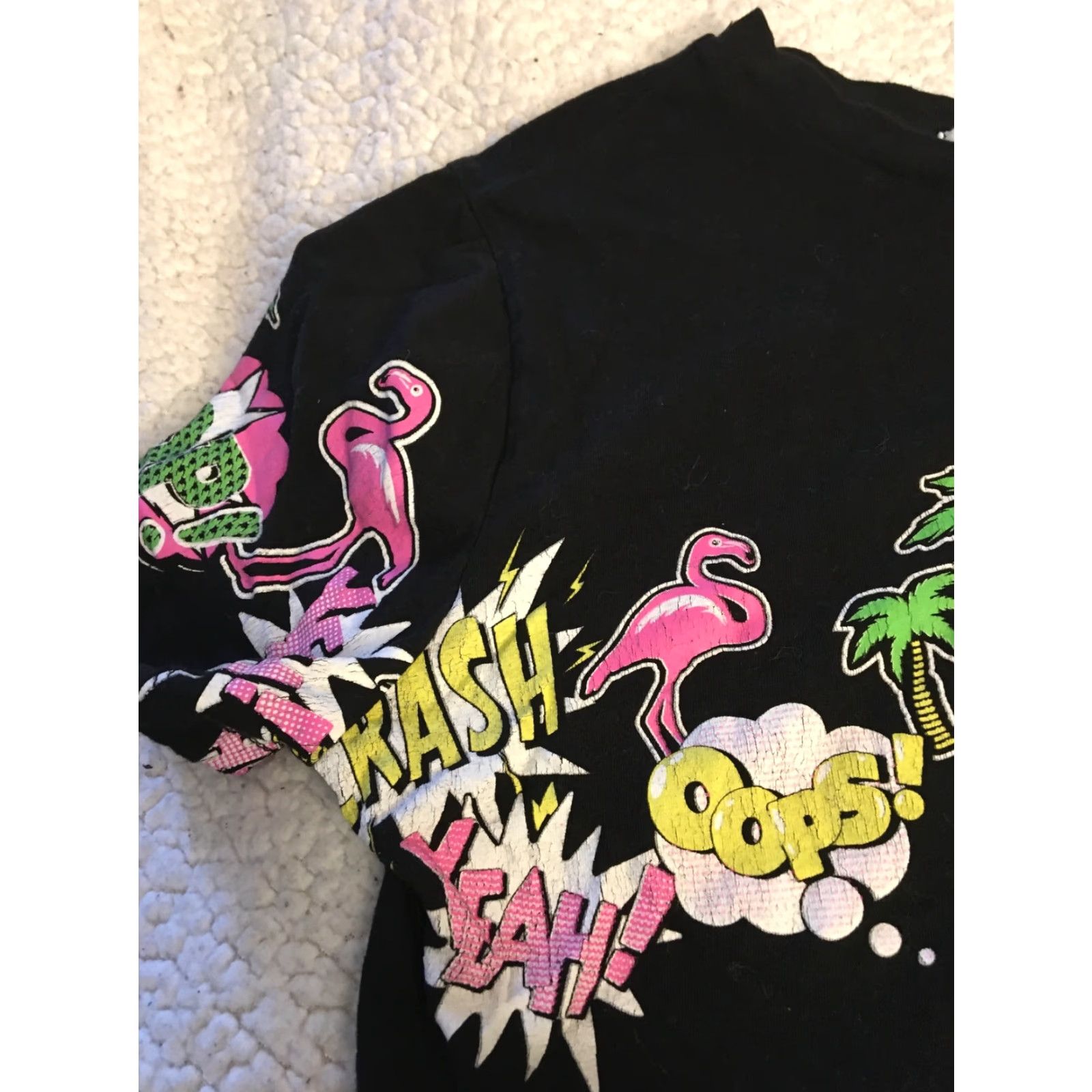 Rains Sweet Rain T-Shirt Cropped Sleeveless Multicolor Flamingo Print Crew Neck S Regular Women Boys Mens? Size S / US 4 / IT 40 - 3 Thumbnail