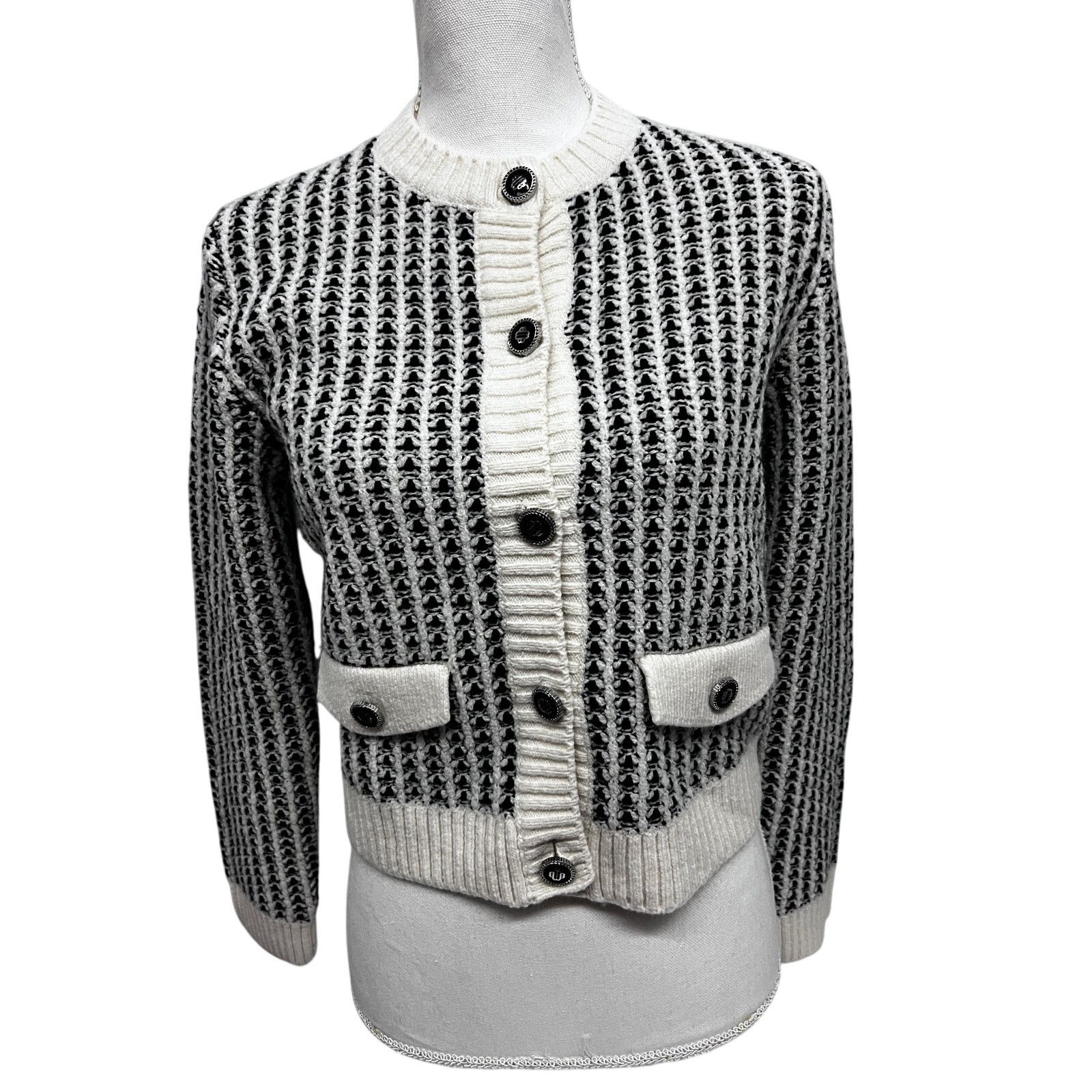 Maje Maje Vintage Wool Striped Button Up Sweater Cardigan XS Size XS / US 0-2 / IT 36-38 - 1 Thumbnail
