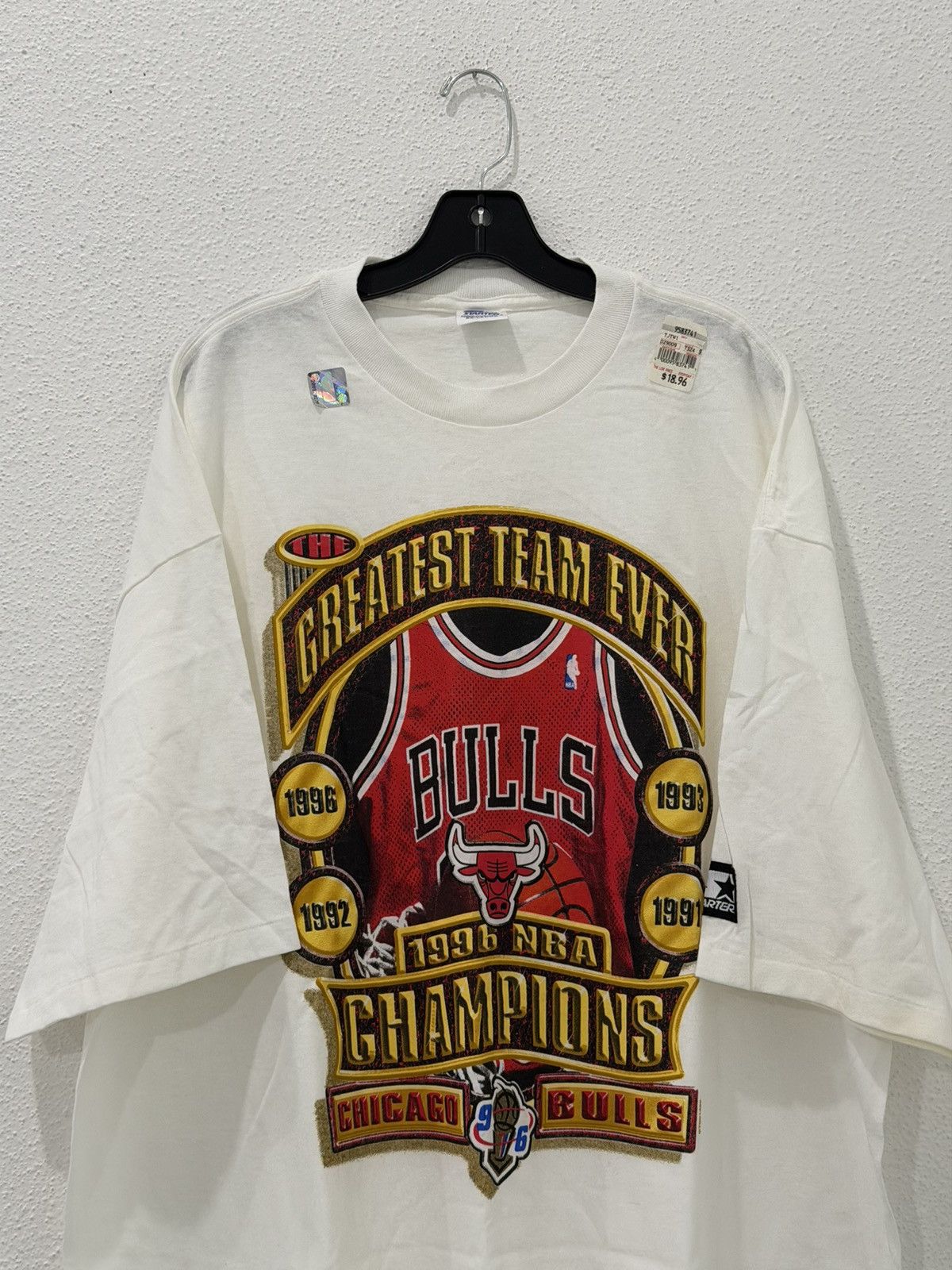 Starter Vintage Deadstock Chicago Bulls 1996 NBA Champs Tshirt XXL Size US XXL / EU 58 / 5 - 2 Thumbnail