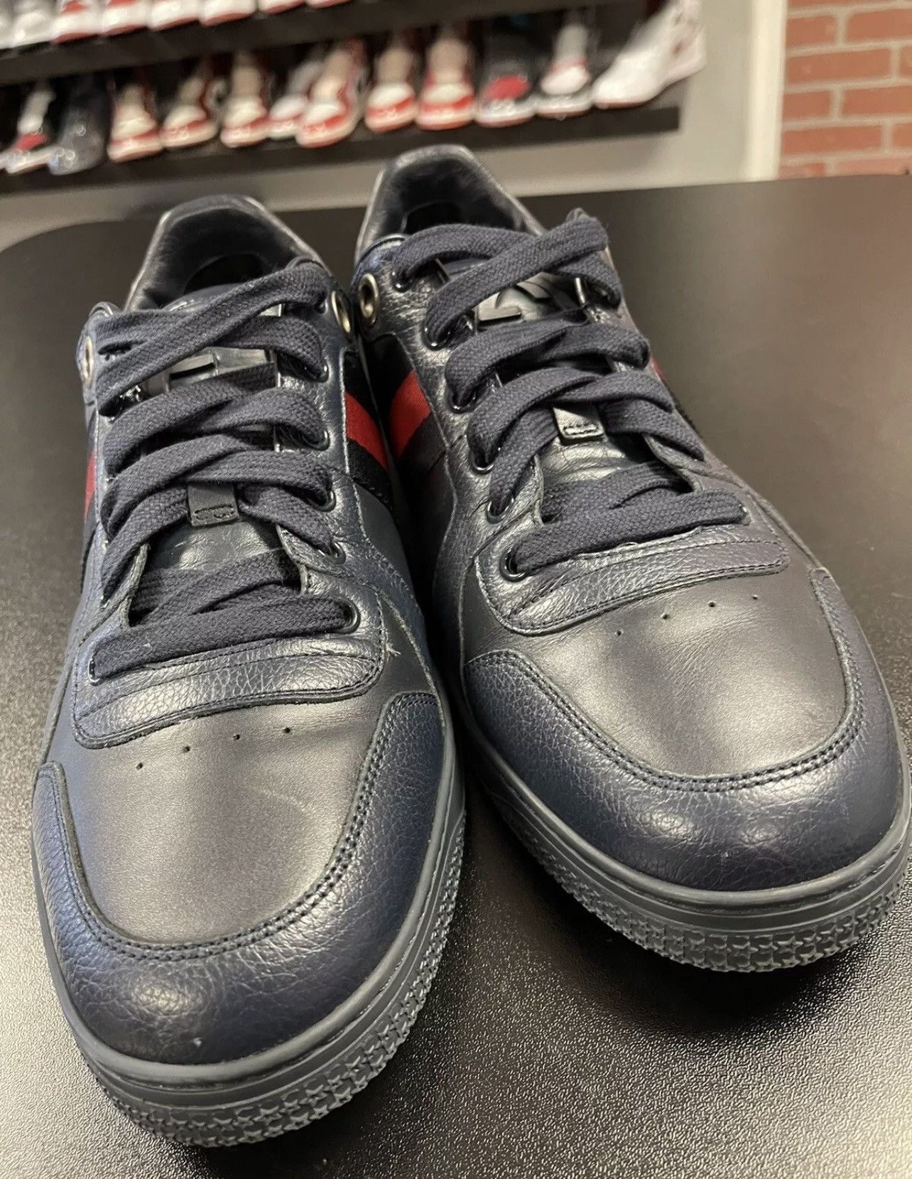Gucci Size 9.5US/9G - Gucci Coda Leather Web Stripe Navy Blue Low Size US 9.5 / EU 42-43 - 6 Thumbnail