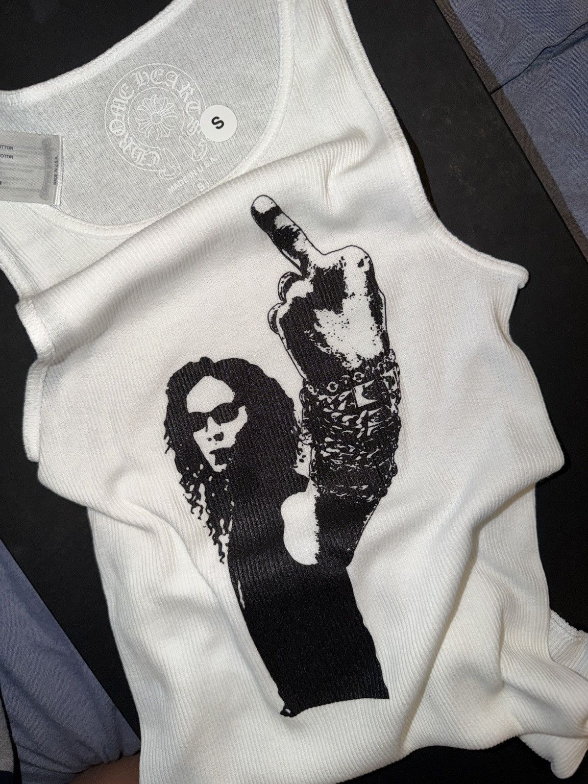 Chrome Hearts Chrome Hearts Richard Stark Middle Finger Tank Top White Size S / US 4 / IT 40 - 3 Thumbnail