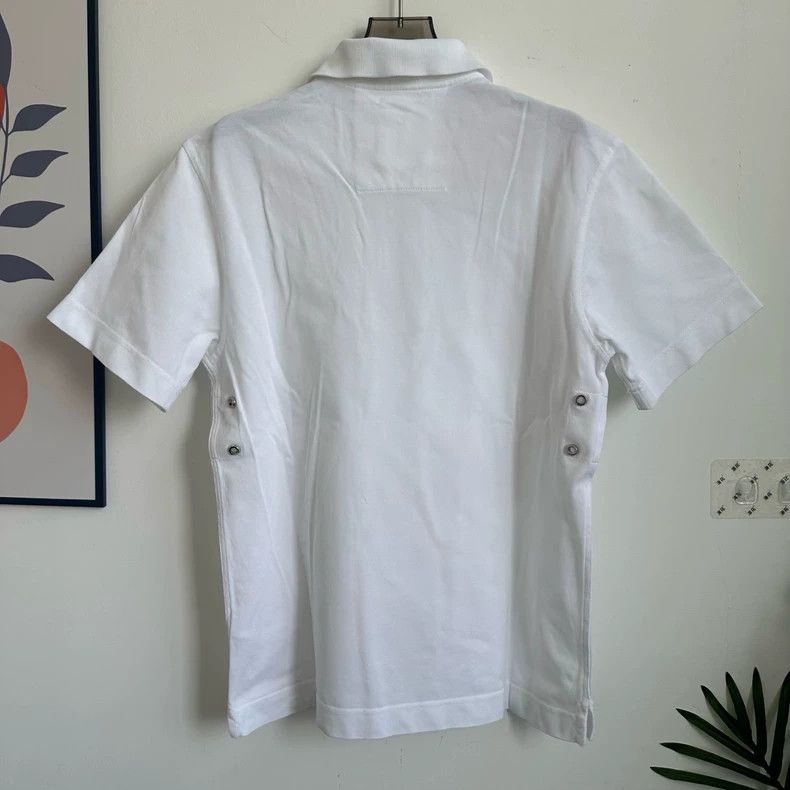 Givenchy 10088 White Zip-Up Short Sleeve Polo