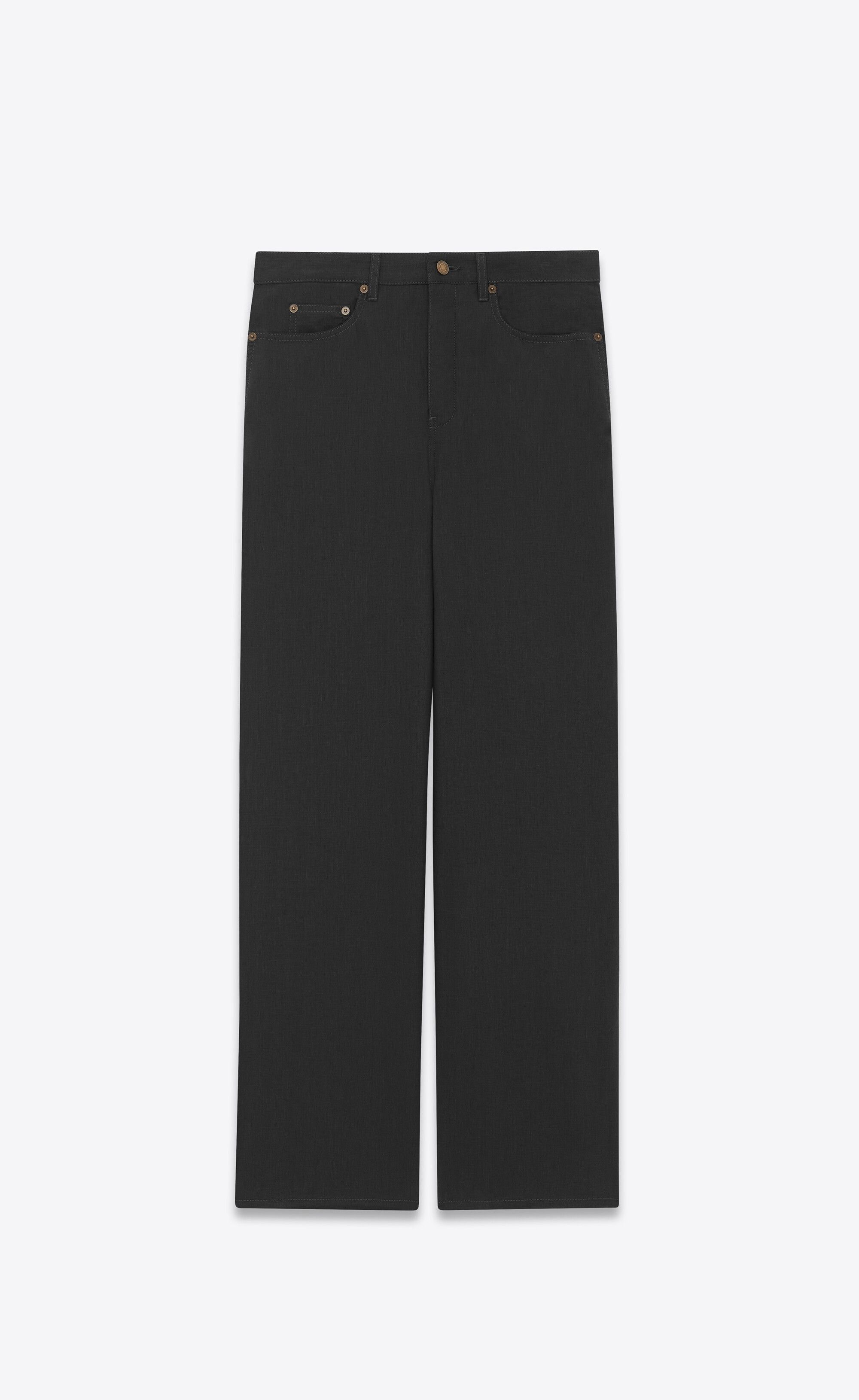 Saint Laurent Paris o1s1wg111124 Wide Leg Denim Pants in Chambray in Black Size US 36 / EU 52 - 1 Thumbnail