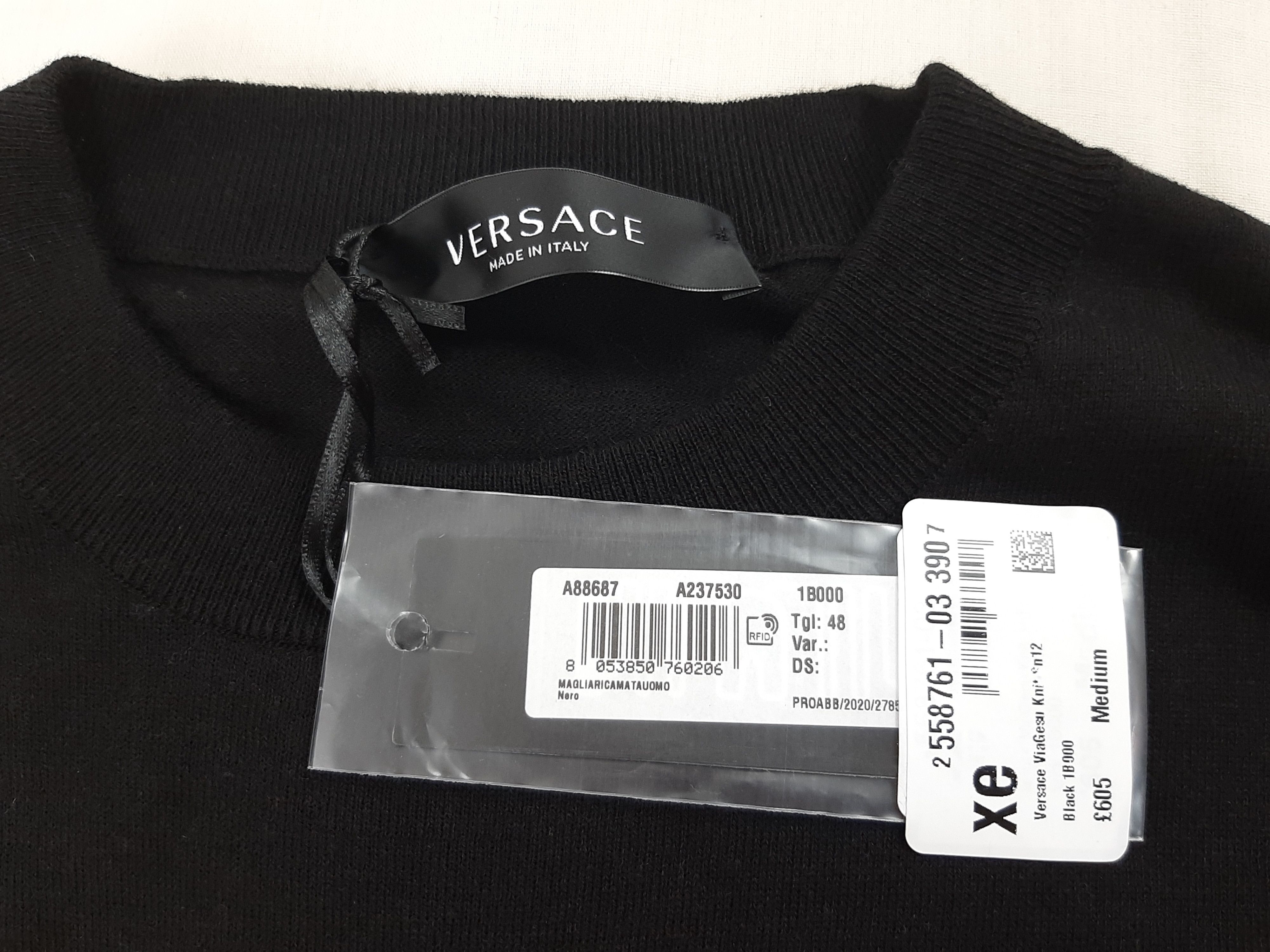 Versace Versace Medusa Via Gesu Milano Sweater Black Men's Size 48 M Size US M / EU 48-50 / 2 - 7 Thumbnail