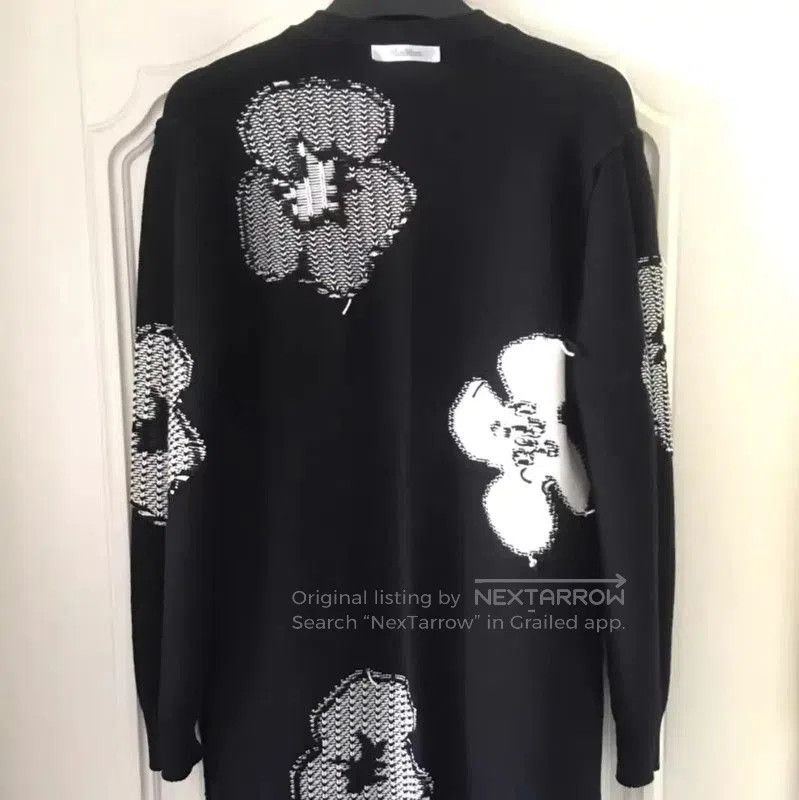 Max Mara MaxMara Black Floral Print Lightweight Cardigan . Size S / US 4 / IT 40 - 4 Thumbnail