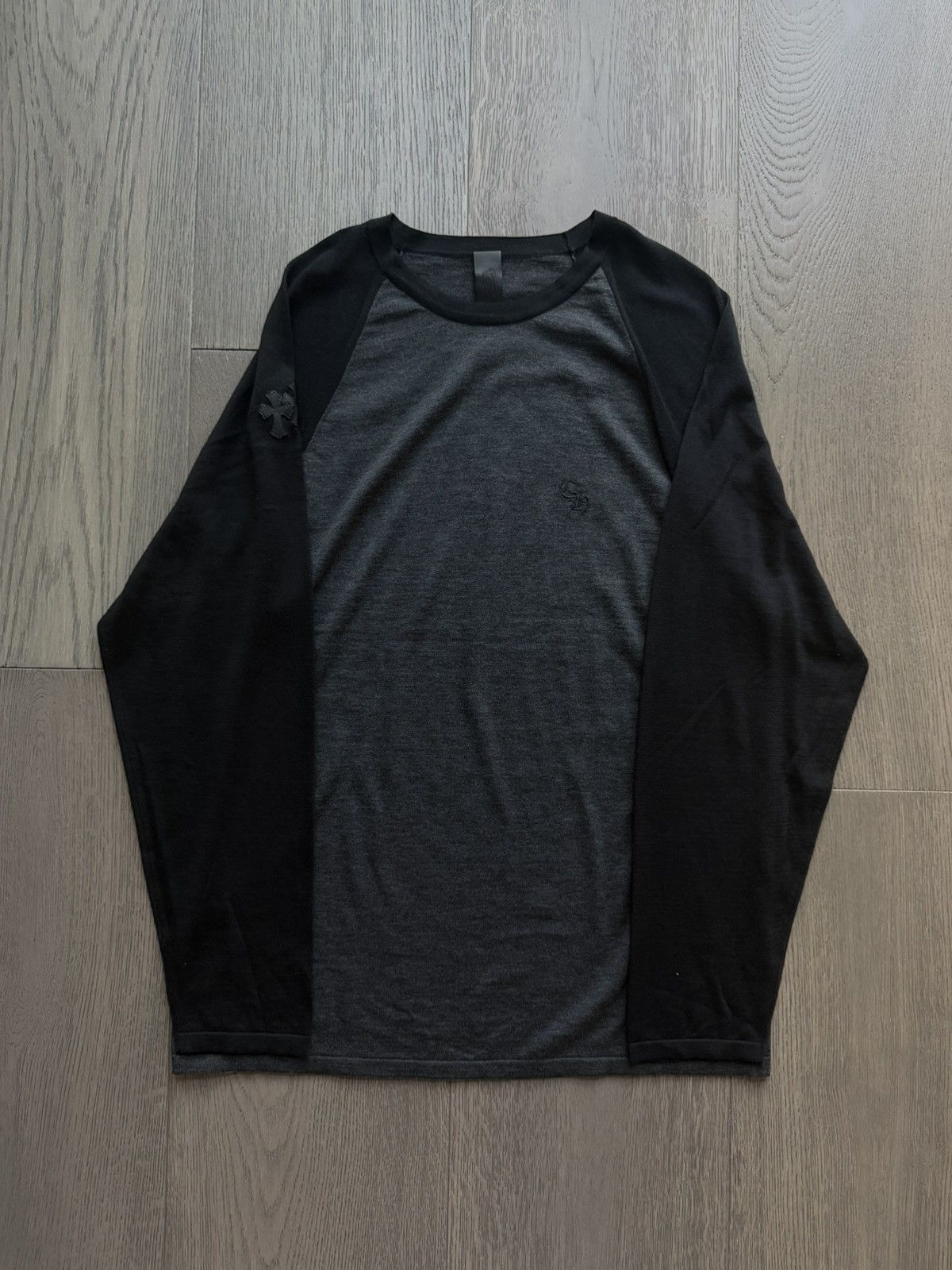 Chrome Hearts Henley Baseball 3 Cross Patch Long Sleeve