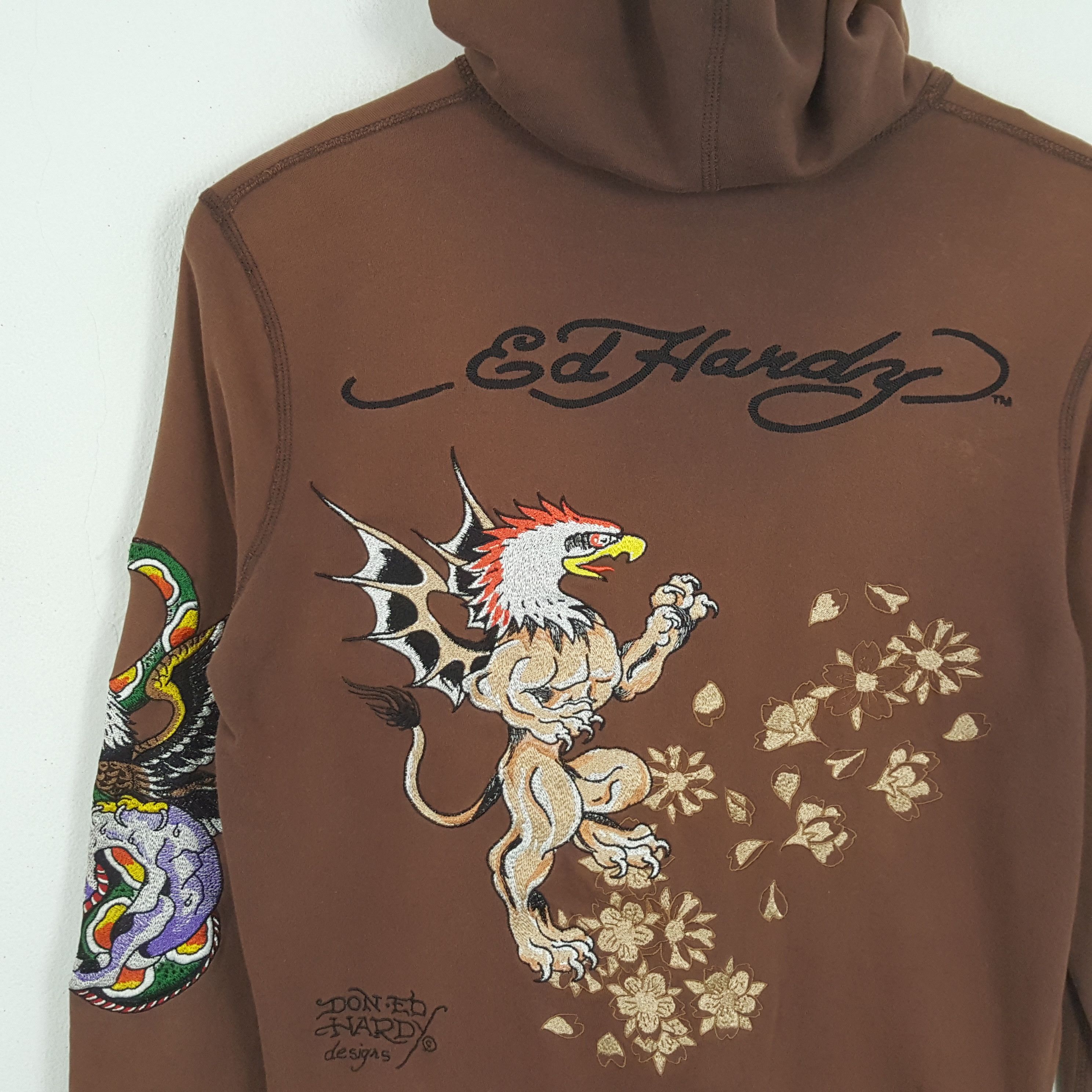 Christian Audigier × Ed Hardy × Vintage Vintage ED HARDY by CHRISTIAN AUDIGIER Fashion Brand Hoodies Size US M / EU 48-50 / 2 - 2 Thumbnail