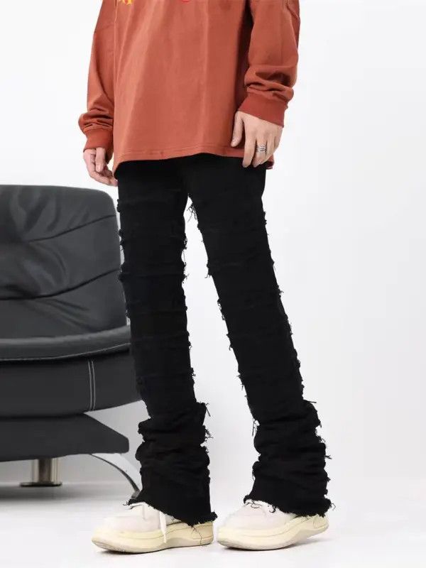 Japanese Brand Vintage Street Punk Ruffled Raw Hem Casual Pants Size US 34 / EU 50 - 5 Thumbnail