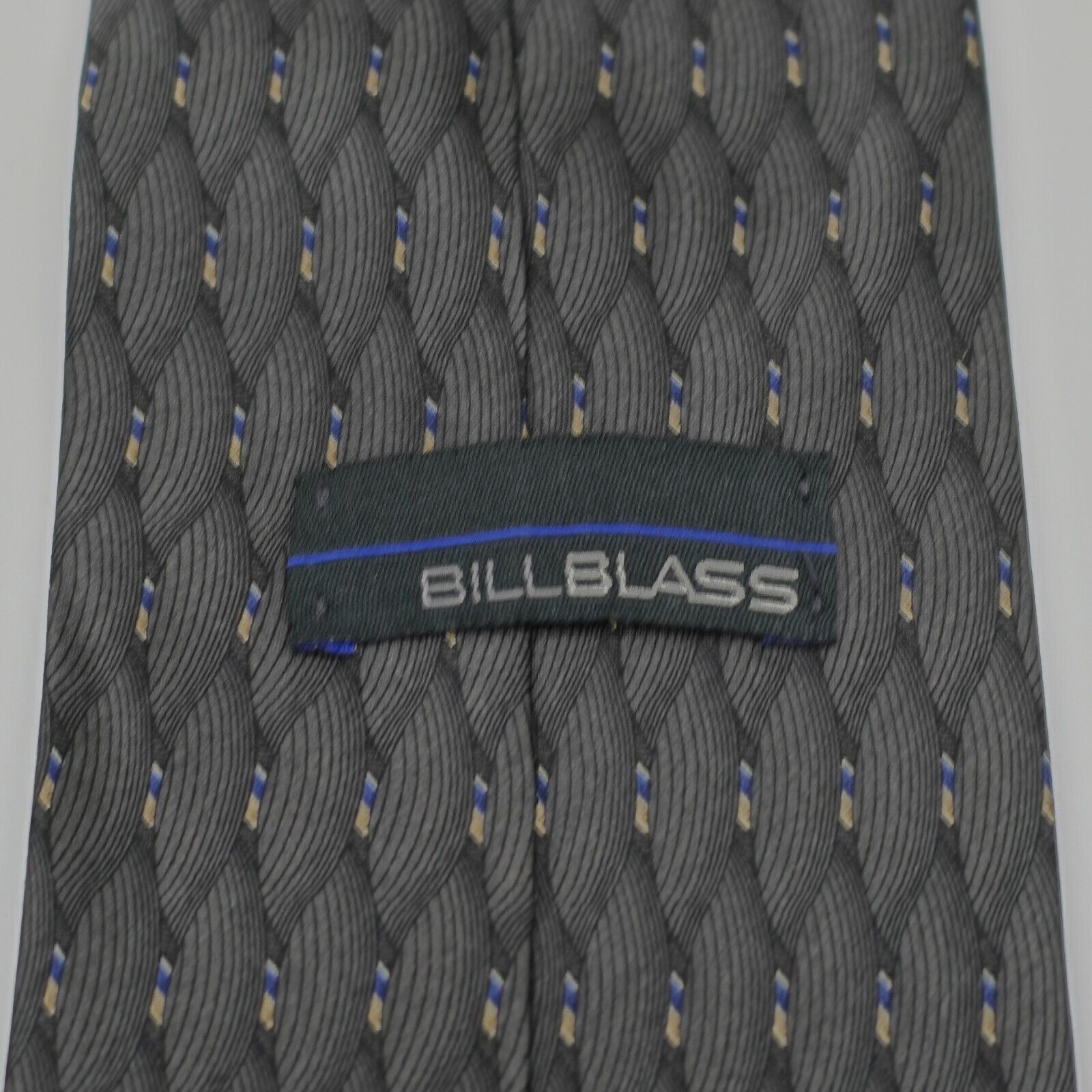 Bill Blass Bill Blass Dark Green Pewter Geometric Abstract Print Silk T Size ONE SIZE - 3 Thumbnail