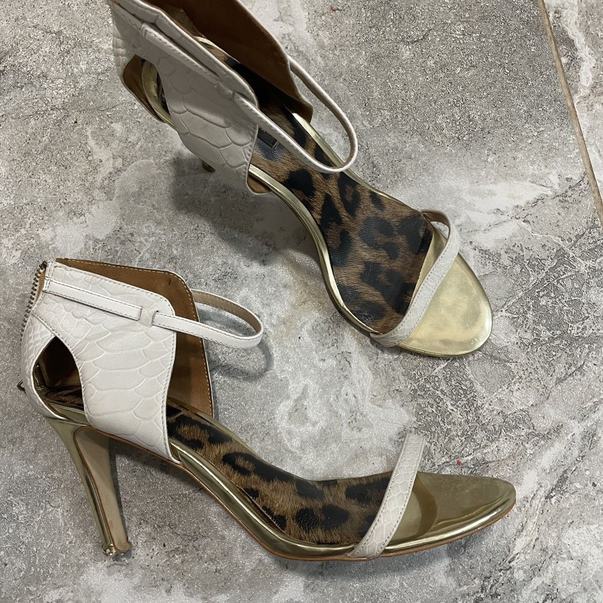 Just Cavalli 38 VINTAGE JUST CAVALLI 90s LEO HEELS shoes slip sandals zip Size US 8 / IT 38 - 2 Thumbnail