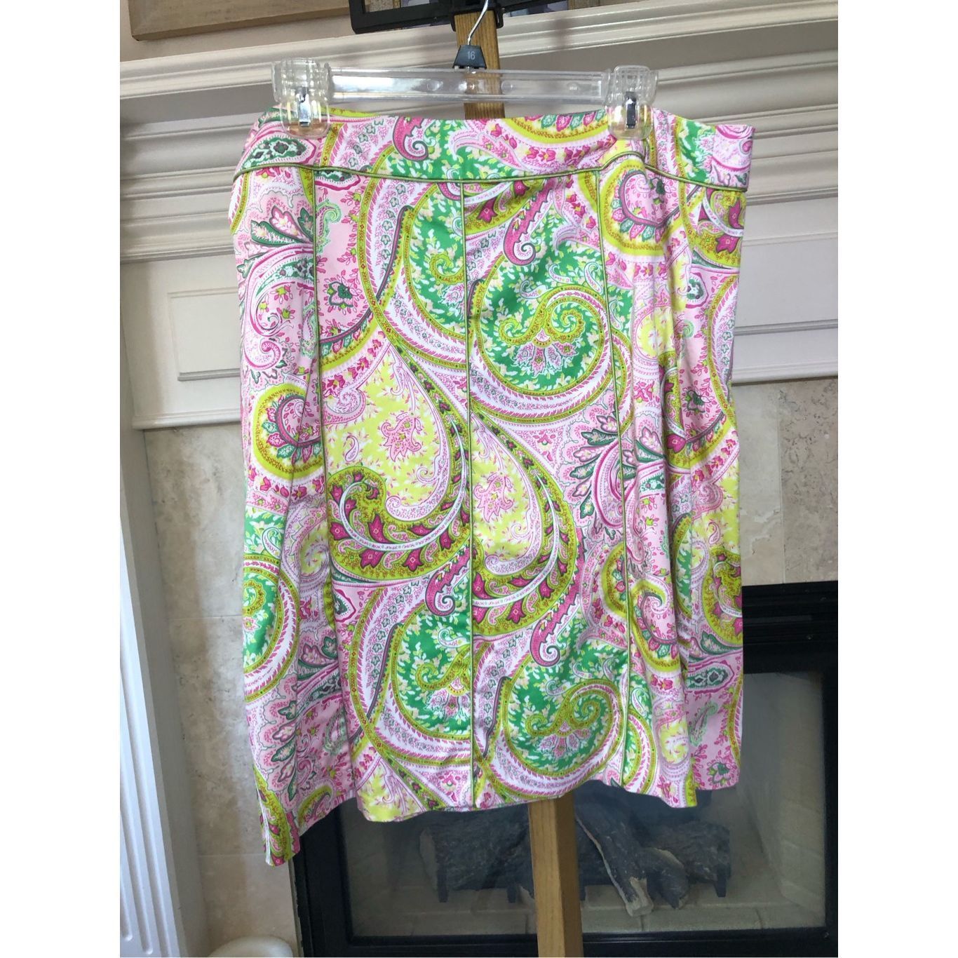 Other Chadwicks Women’s Pink and Green Paisley Knee Length Skirt S Size 38" / US 16 / IT 52 - 3 Thumbnail